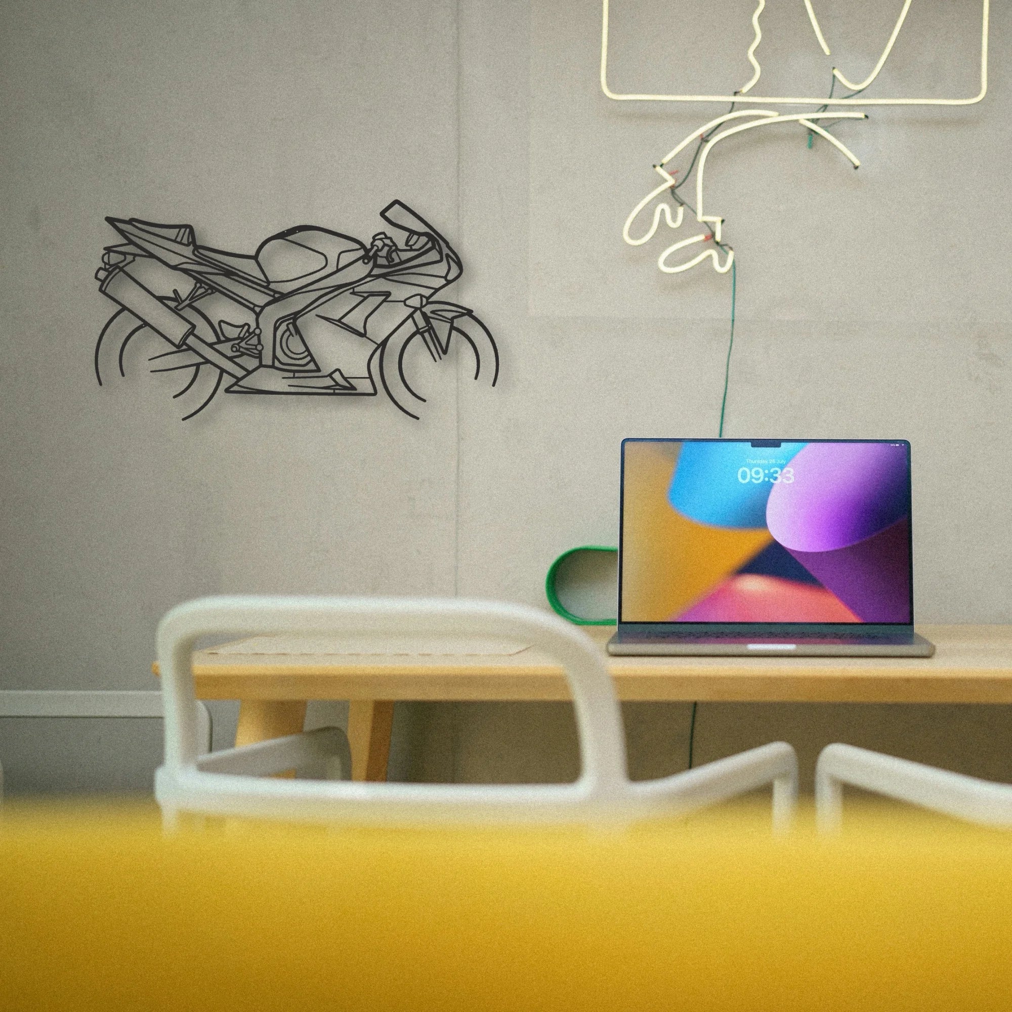 2003 Kawasaki Ninja ZX 6R Classic Motorcycle Silhouette Metal Wall Art - Tinvibe
