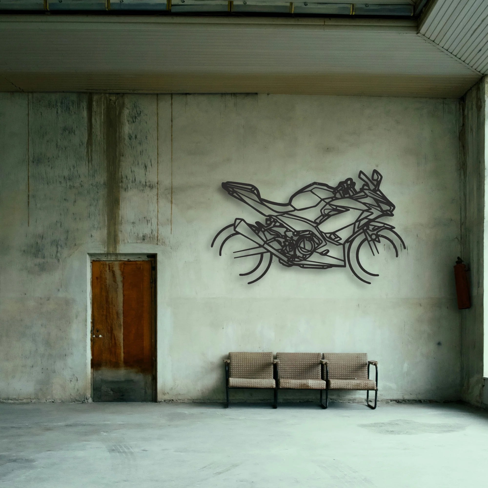 2020 Kawasaki Ninja 400 Classic Motorcycle Silhouette Metal Wall Art - Tinvibe