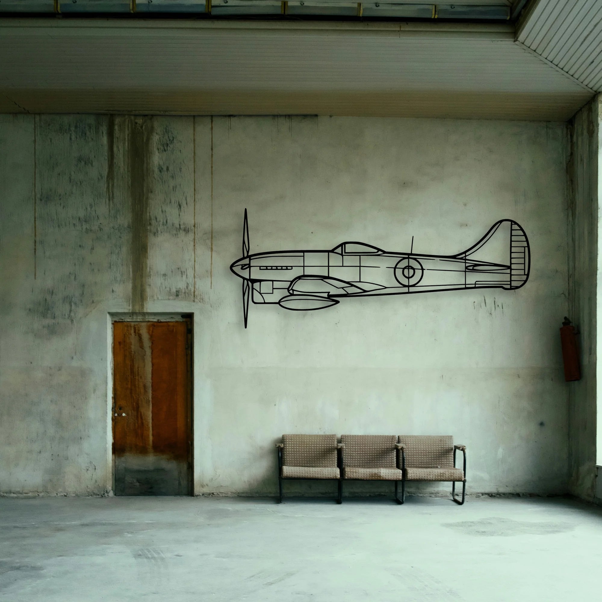 412EP Classic Aircraft Silhouette Metal Wall Art - Tinvibe