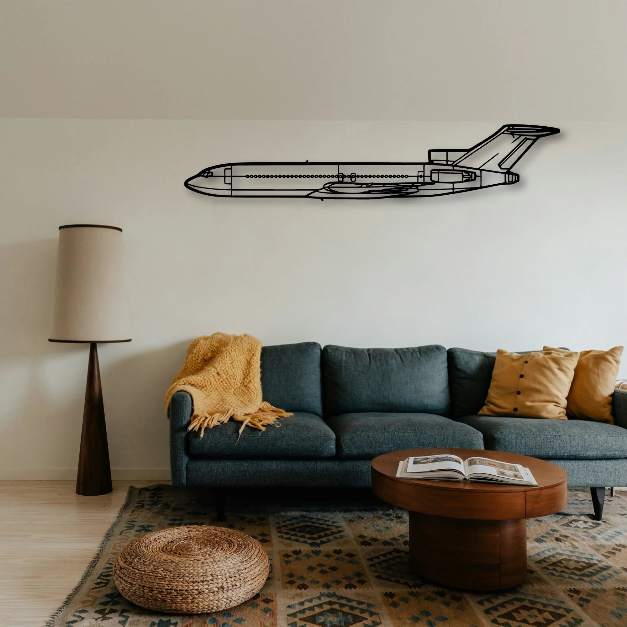 727 Classic Aircraft Silhouette Metal Wall Art - Tinvibe