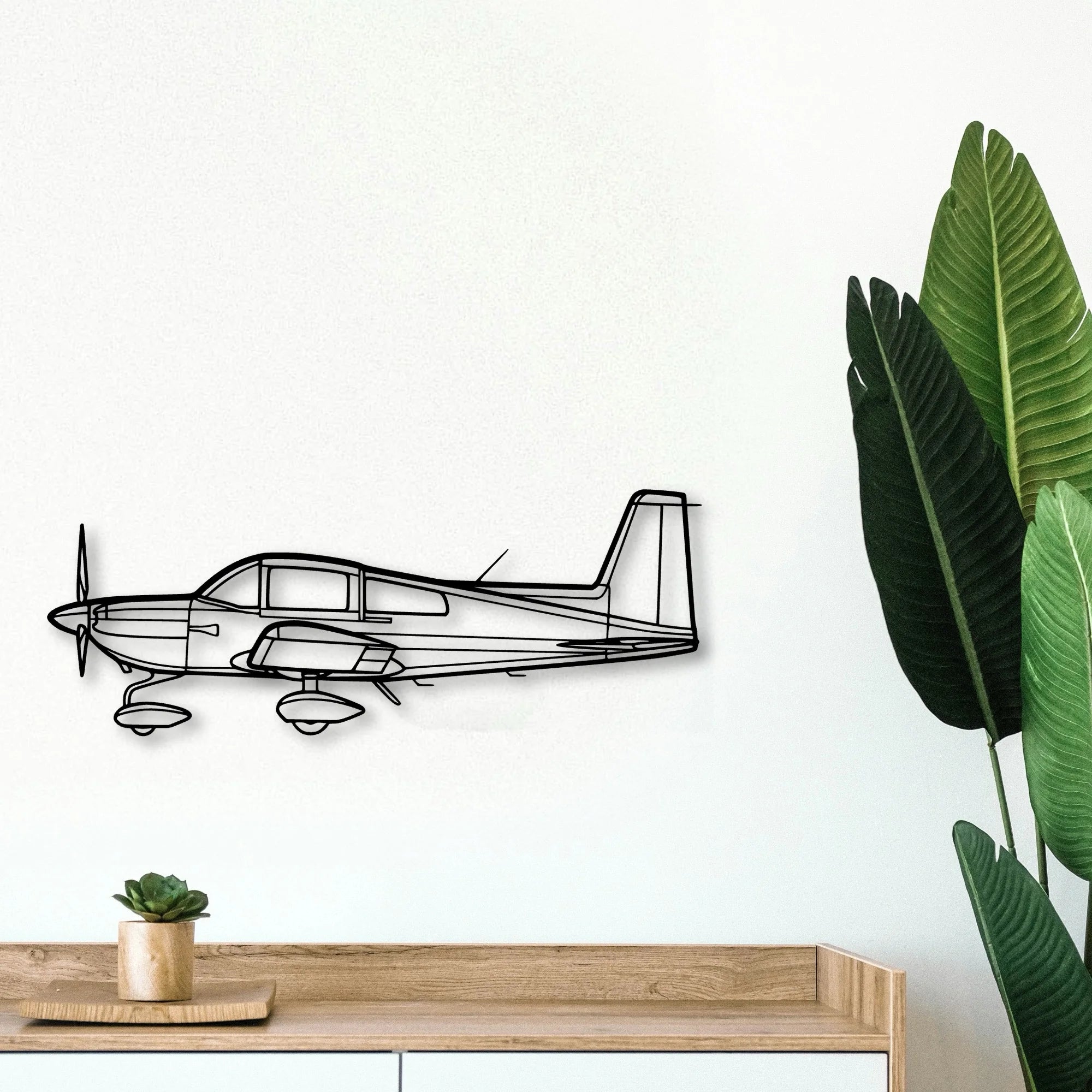 777 300ER 2 Classic Aircraft Silhouette Metal Wall Art - Tinvibe