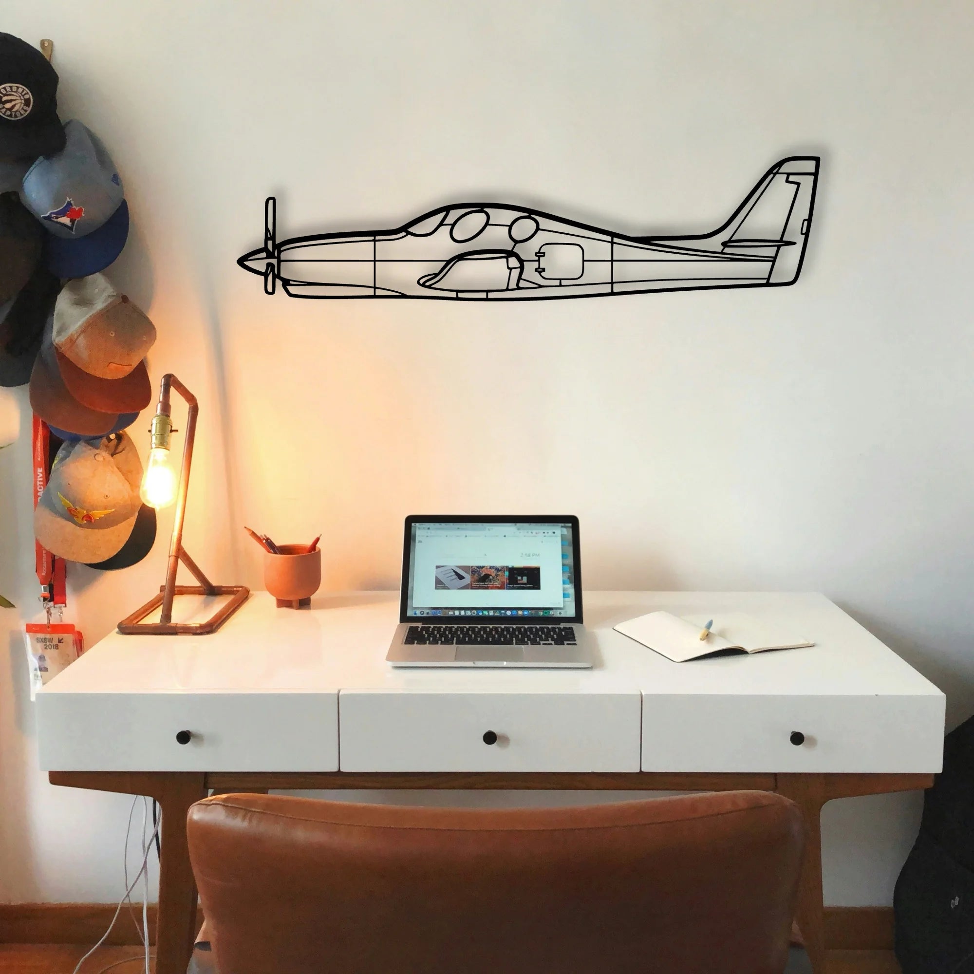 7AC Champion Classic Aircraft Silhouette Metal Wall Art - Tinvibe