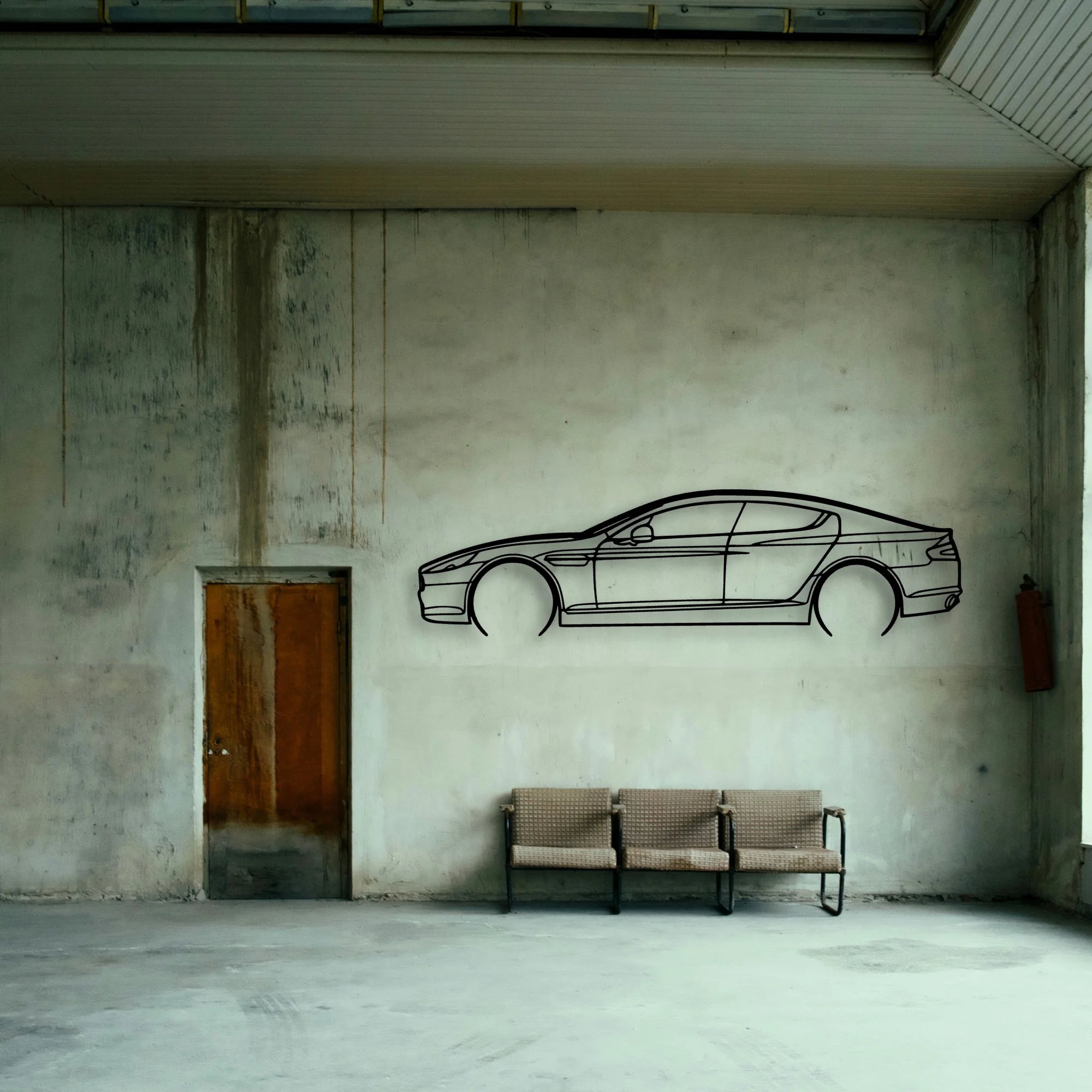 Aston Rapide Classic Silhouette Metal Wall Art - Tinvibe