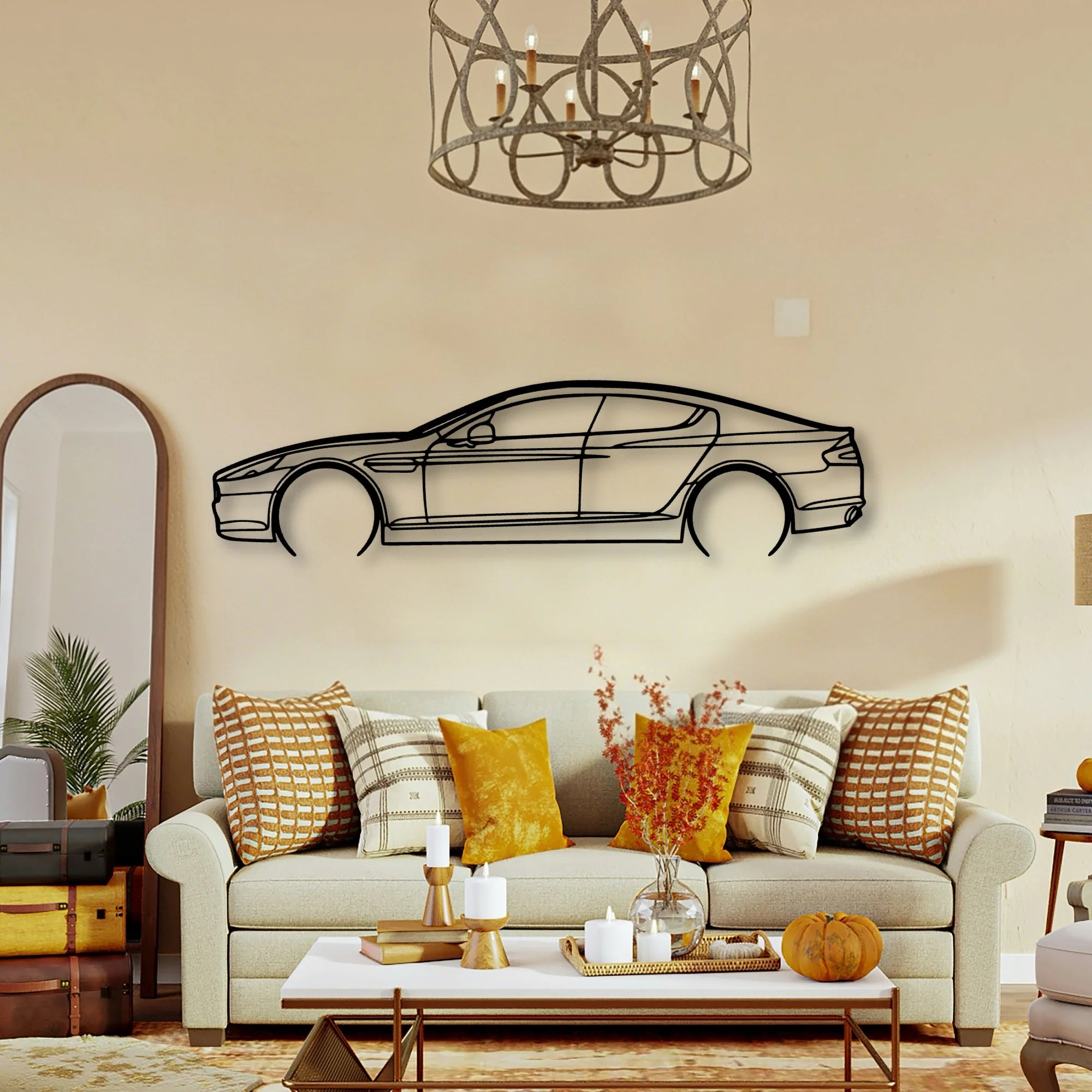 Aston Rapide Classic Silhouette Metal Wall Art - Tinvibe