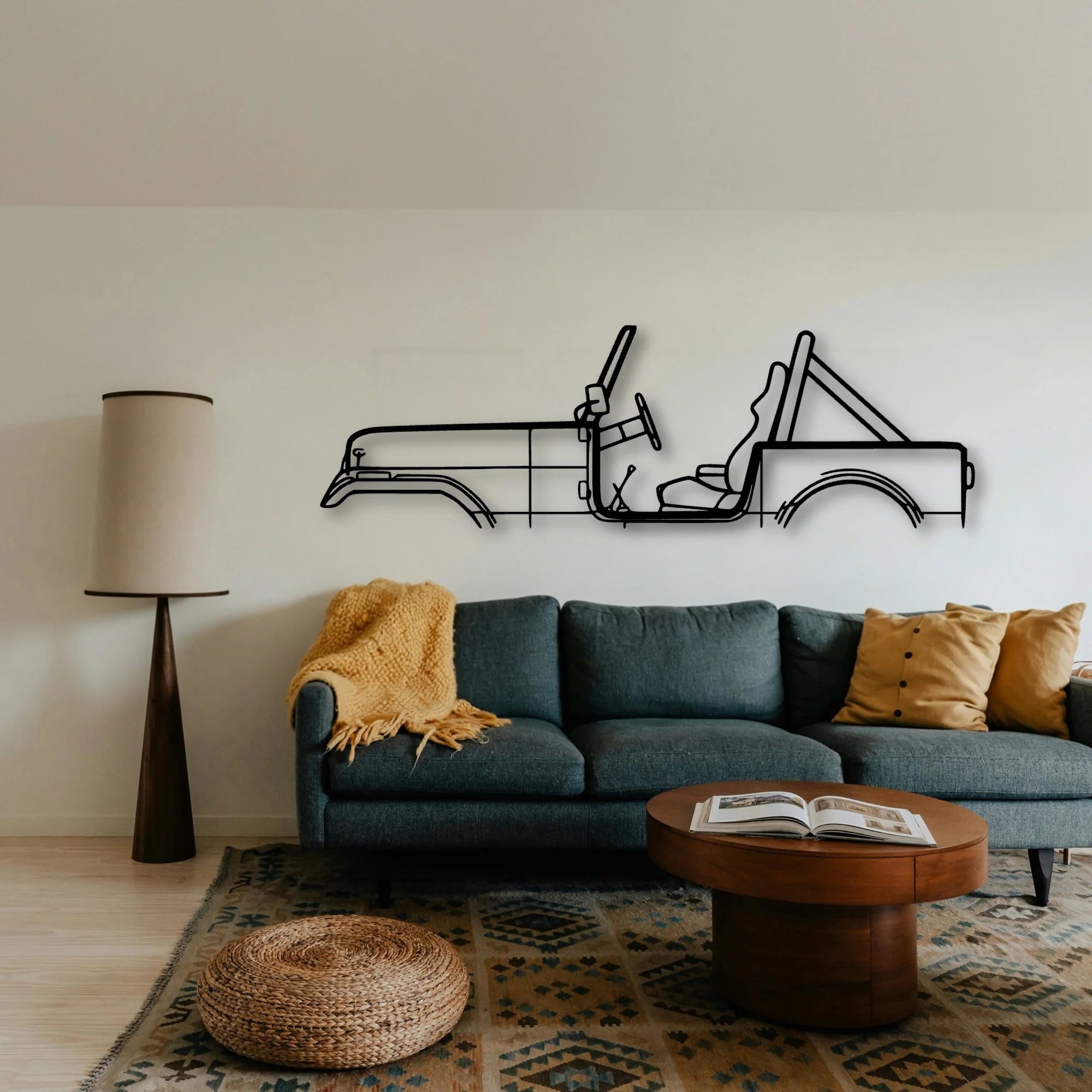 CJ7 1986 Classic Silhouette Metal Wall Art - Tinvibe