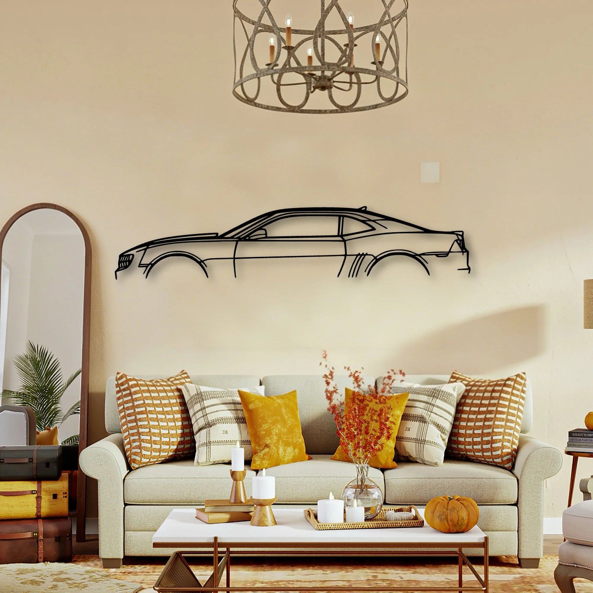 Camaro SS 2011 Classic Silhouette Metal Wall Art - Tinvibe