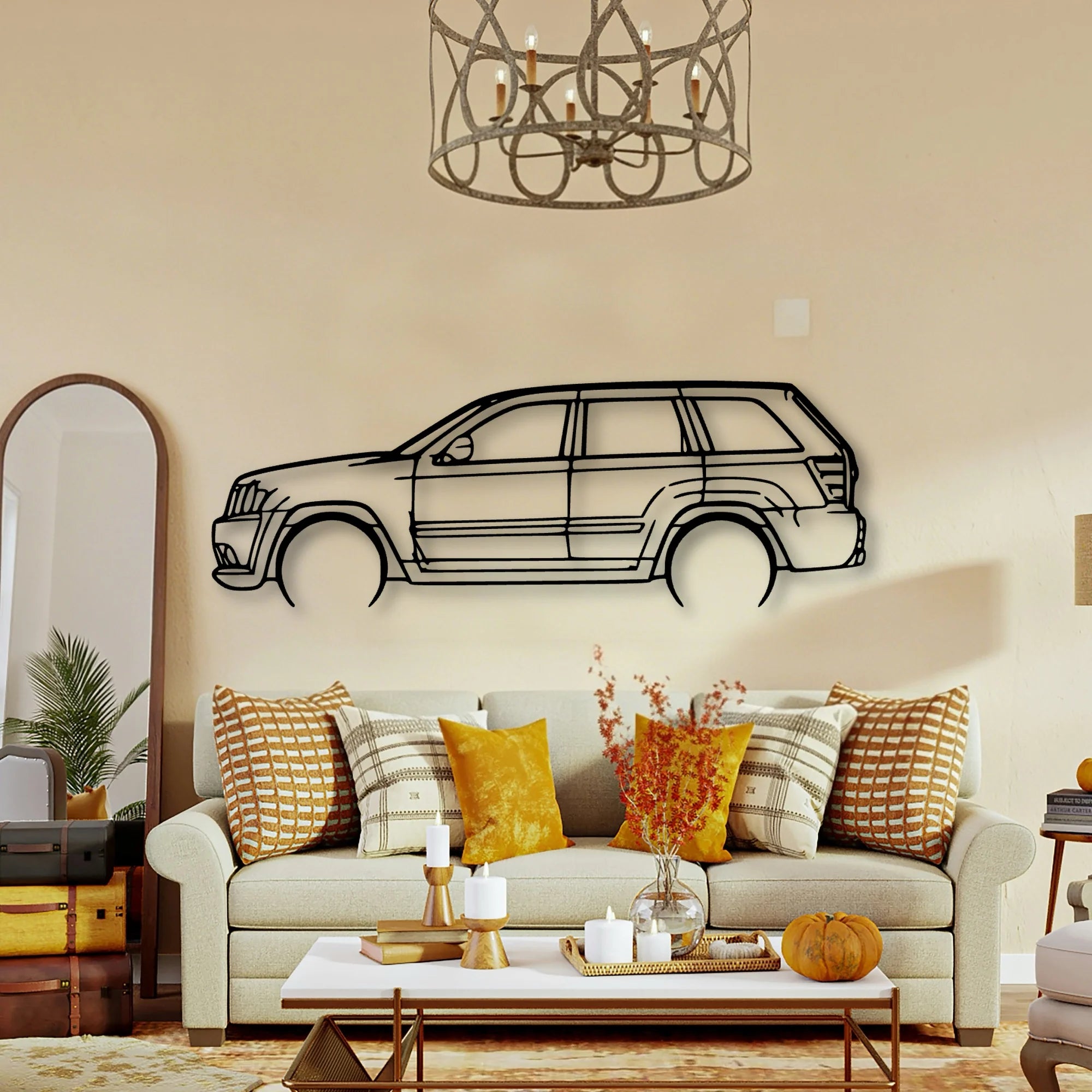 Cherokee SRT8 2006 Classic Silhouette Metal Wall Art - Tinvibe