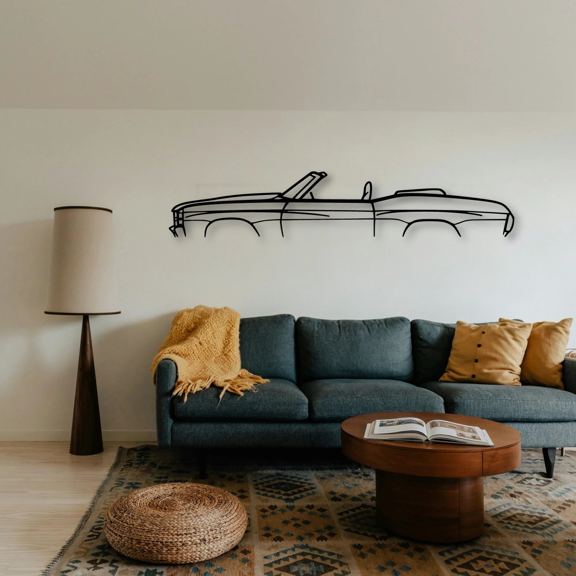 Chevelle Convertible 1971 Classic Silhouette Metal Wall Art - Tinvibe