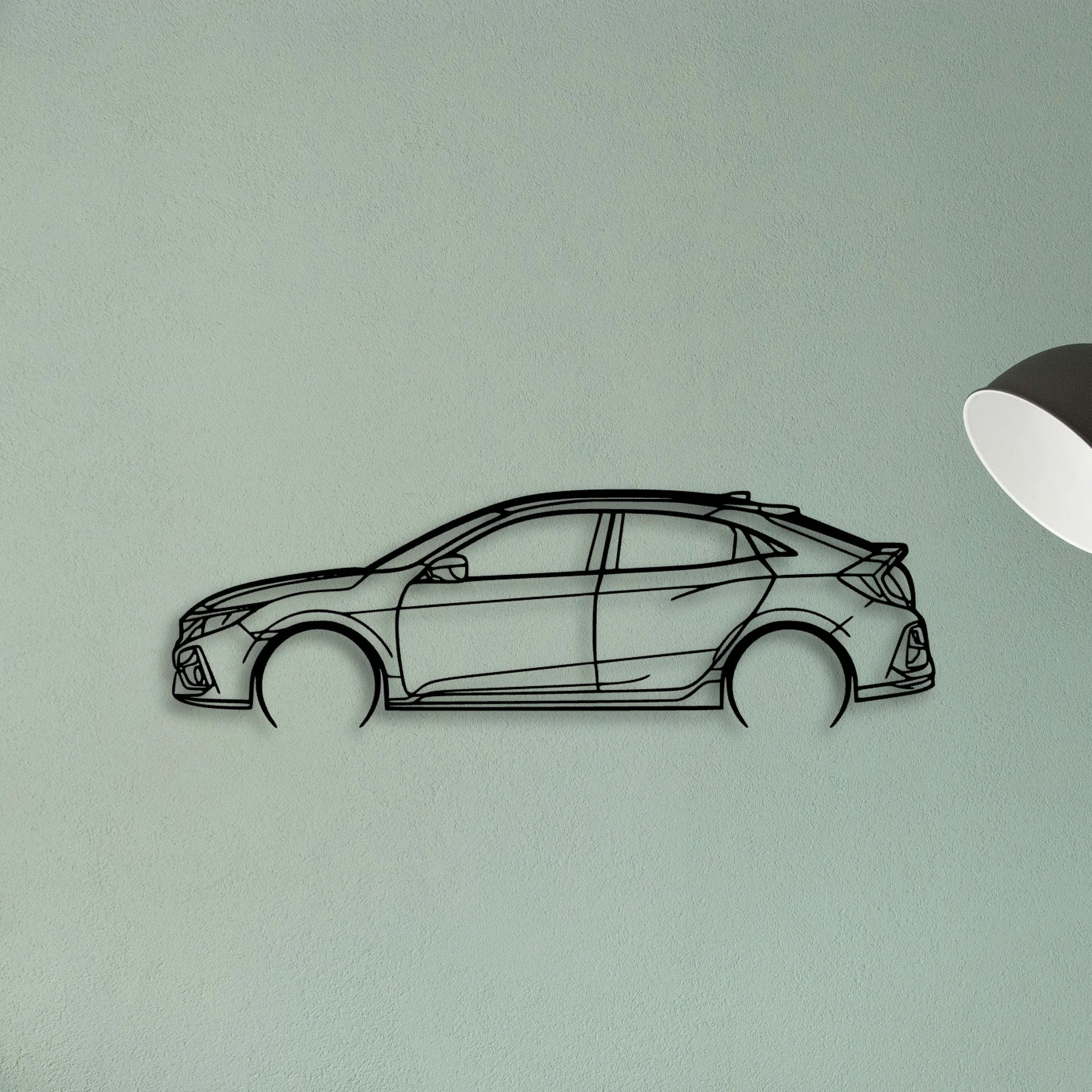 Civic 2021 Classic Silhouette Metal Wall Art - Tinvibe