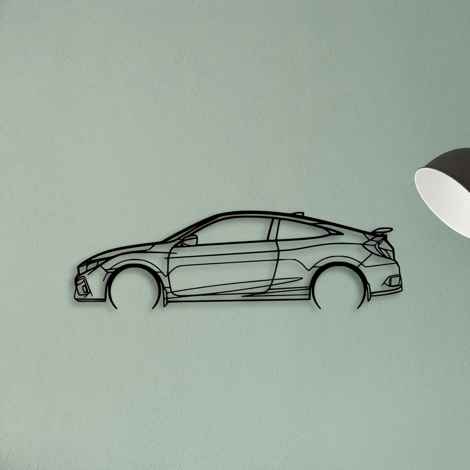 Civic SI Coupe 2 Classic Silhouette Metal Wall Art - Tinvibe