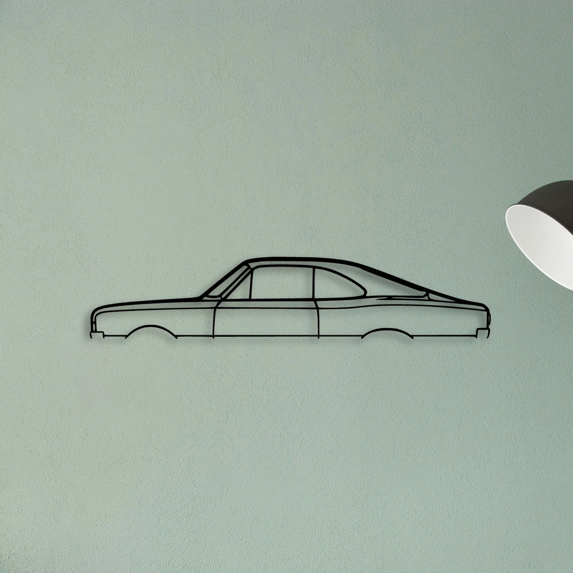 Commodore Rekord Coupe 1970 Classic Silhouette Metal Wall Art - Tinvibe