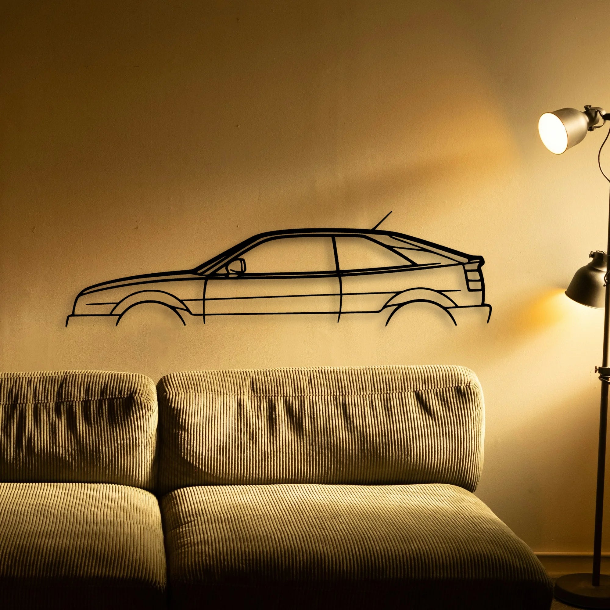 Corrado VR6 1992 Classic Silhouette Metal Wall Art - Tinvibe
