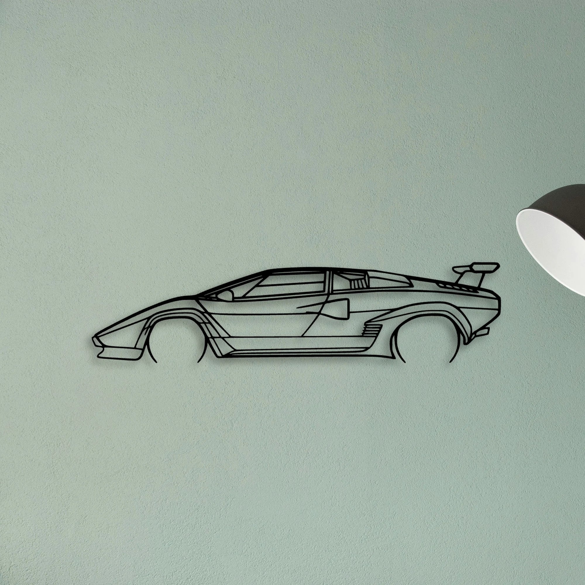 Countach 1985 Classic Silhouette Metal Wall Art - Tinvibe