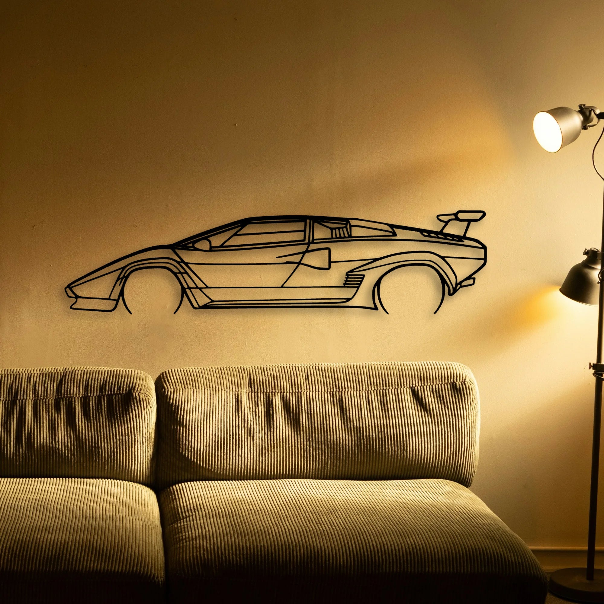 Countach 1985 Classic Silhouette Metal Wall Art - Tinvibe