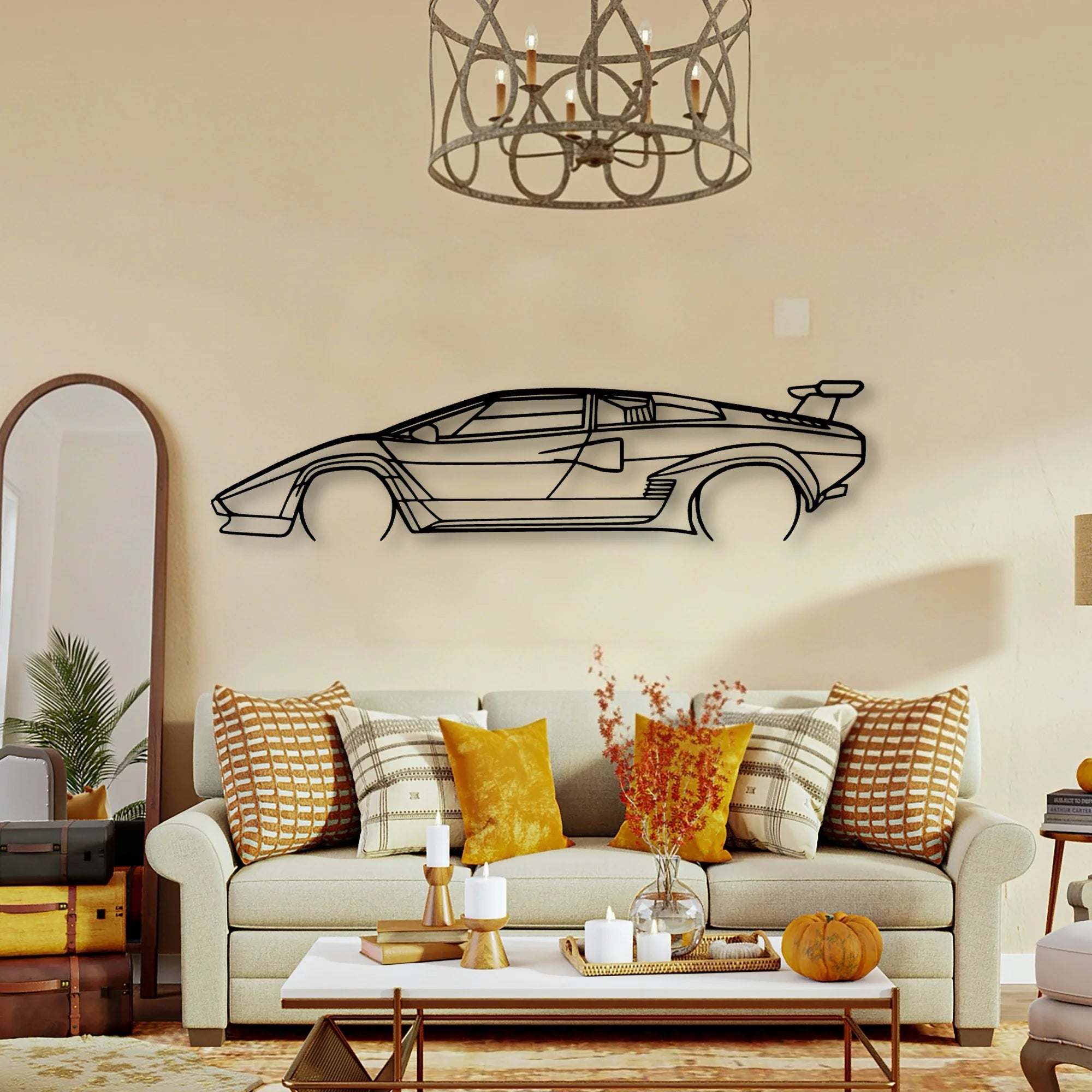 Countach 1985 Classic Silhouette Metal Wall Art - Tinvibe