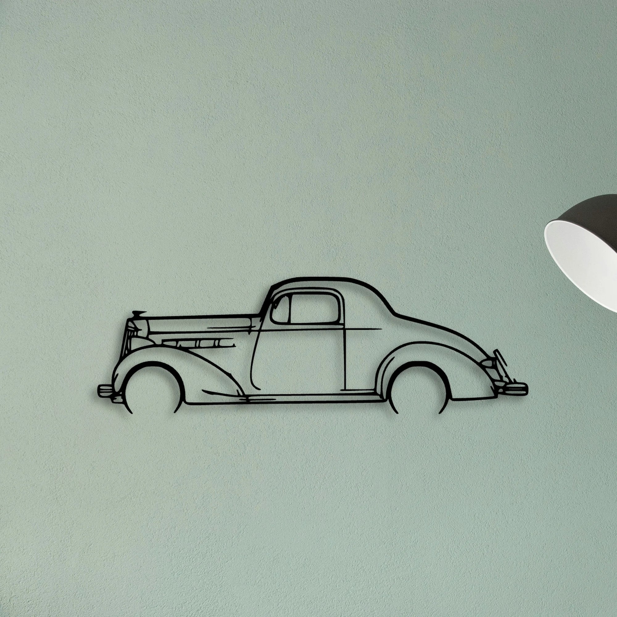 Coupe 1937 Classic Silhouette Metal Wall Art - Tinvibe
