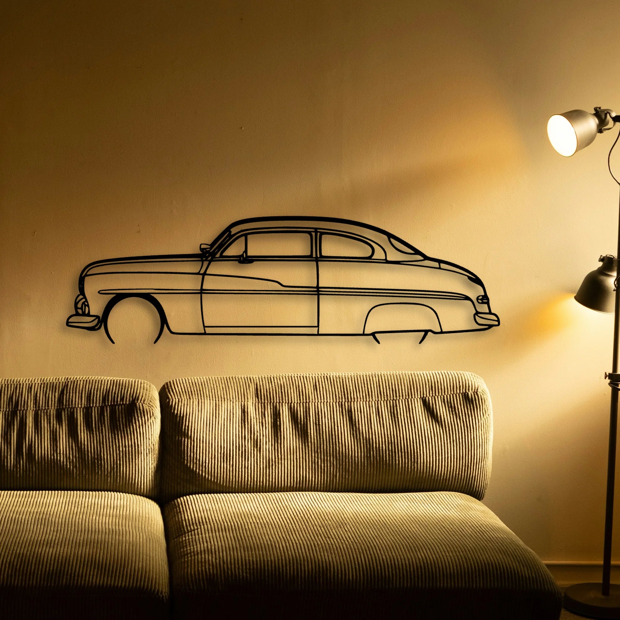 Coupe 1950 Classic Silhouette Metal Wall Art - Tinvibe