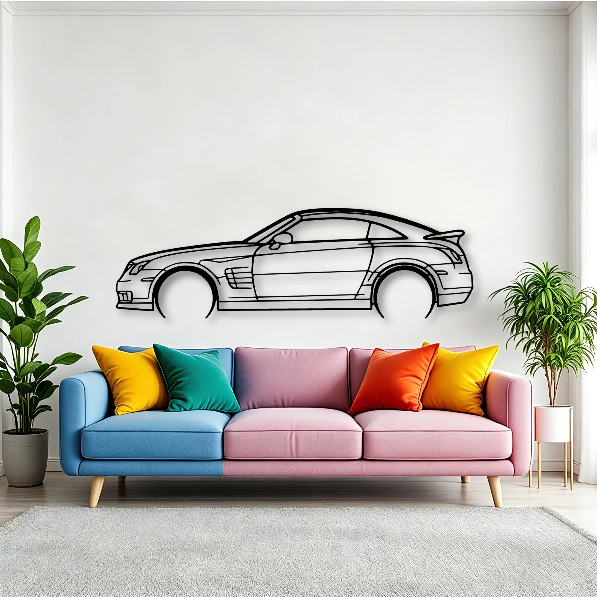 Crossfire Coupe 2005 Classic Silhouette Metal Wall Art - Tinvibe