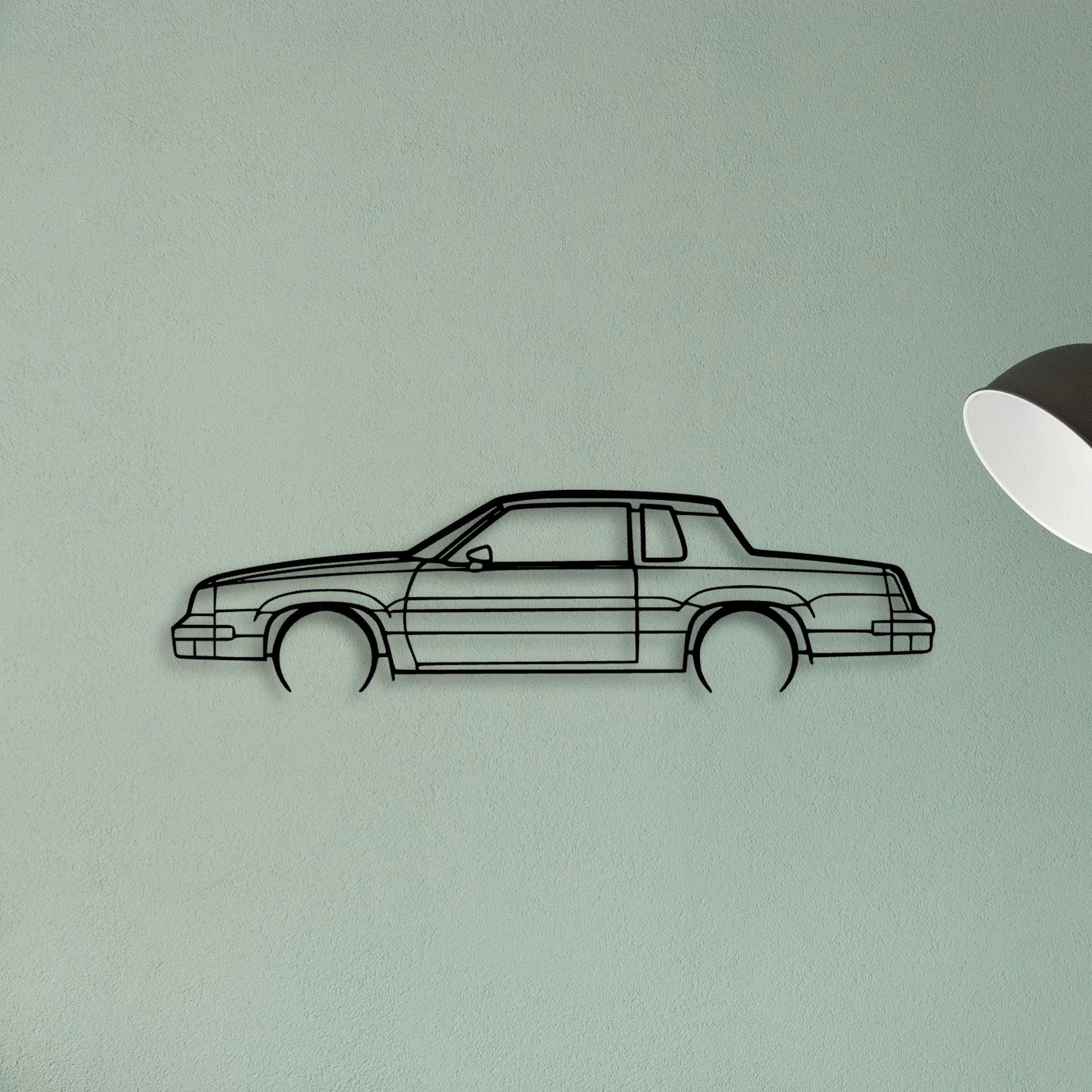 Cutlass 442 1986 Classic Silhouette Metal Wall Art - Tinvibe