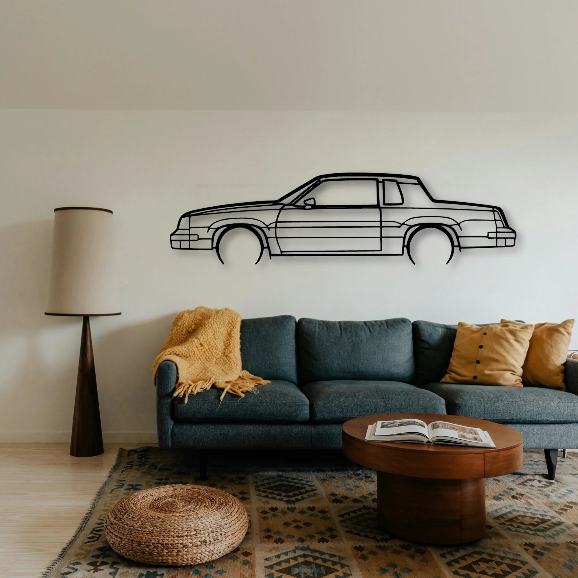 Cutlass 442 1986 Classic Silhouette Metal Wall Art - Tinvibe