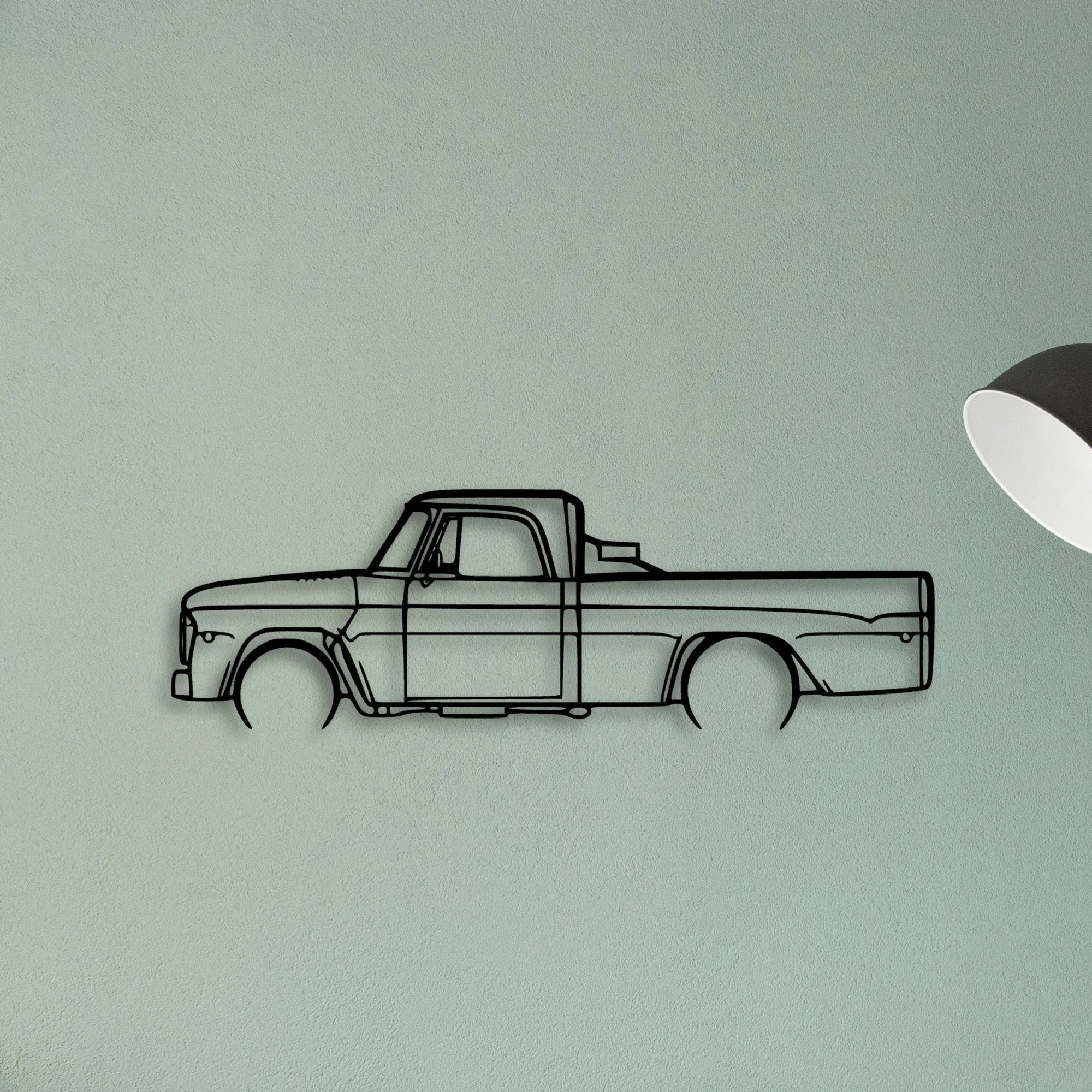 D100 1968 Classic Silhouette Metal Wall Art - Tinvibe
