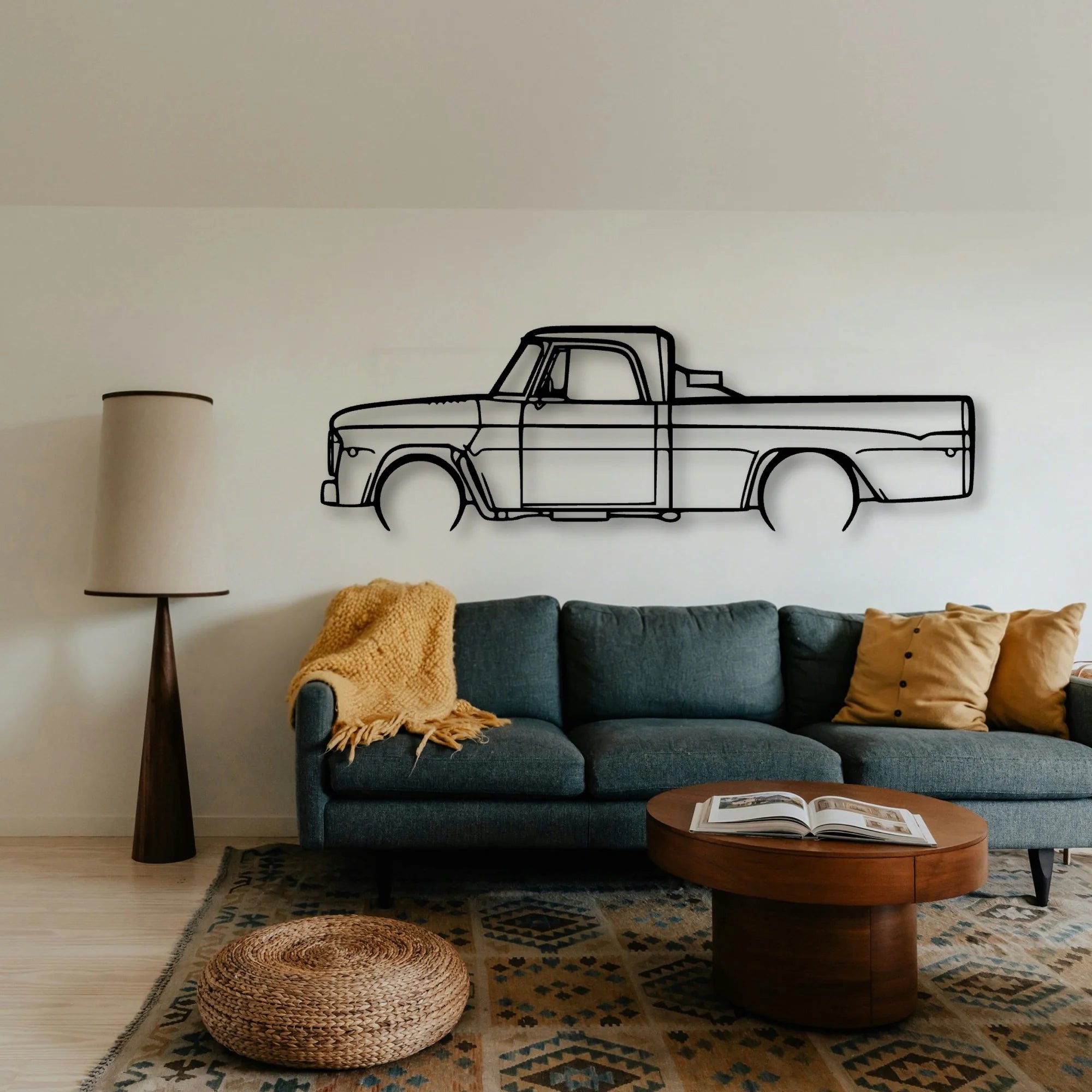 D100 1968 Classic Silhouette Metal Wall Art - Tinvibe