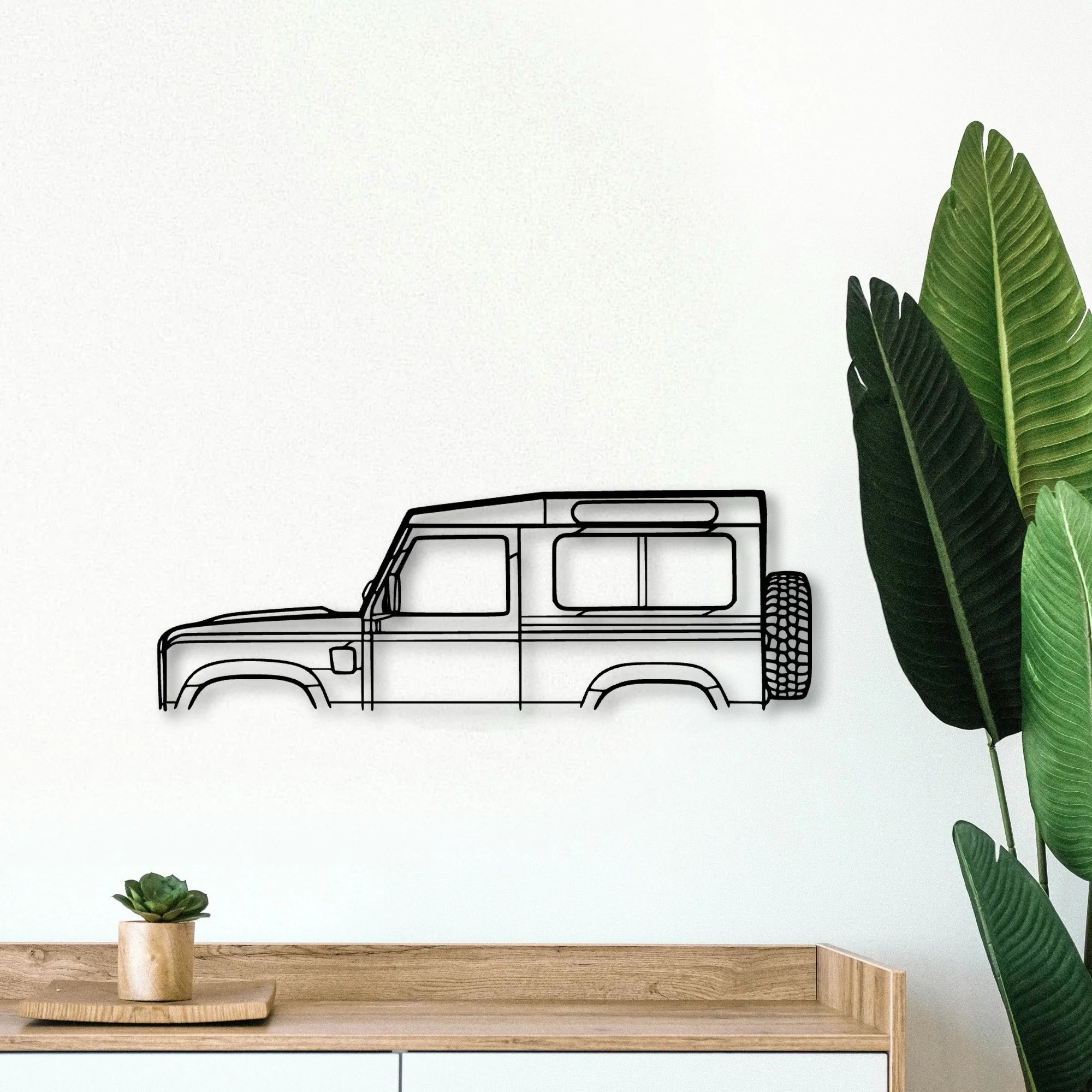 Defender 90 2010 Classic Silhouette Metal Wall Art - Tinvibe