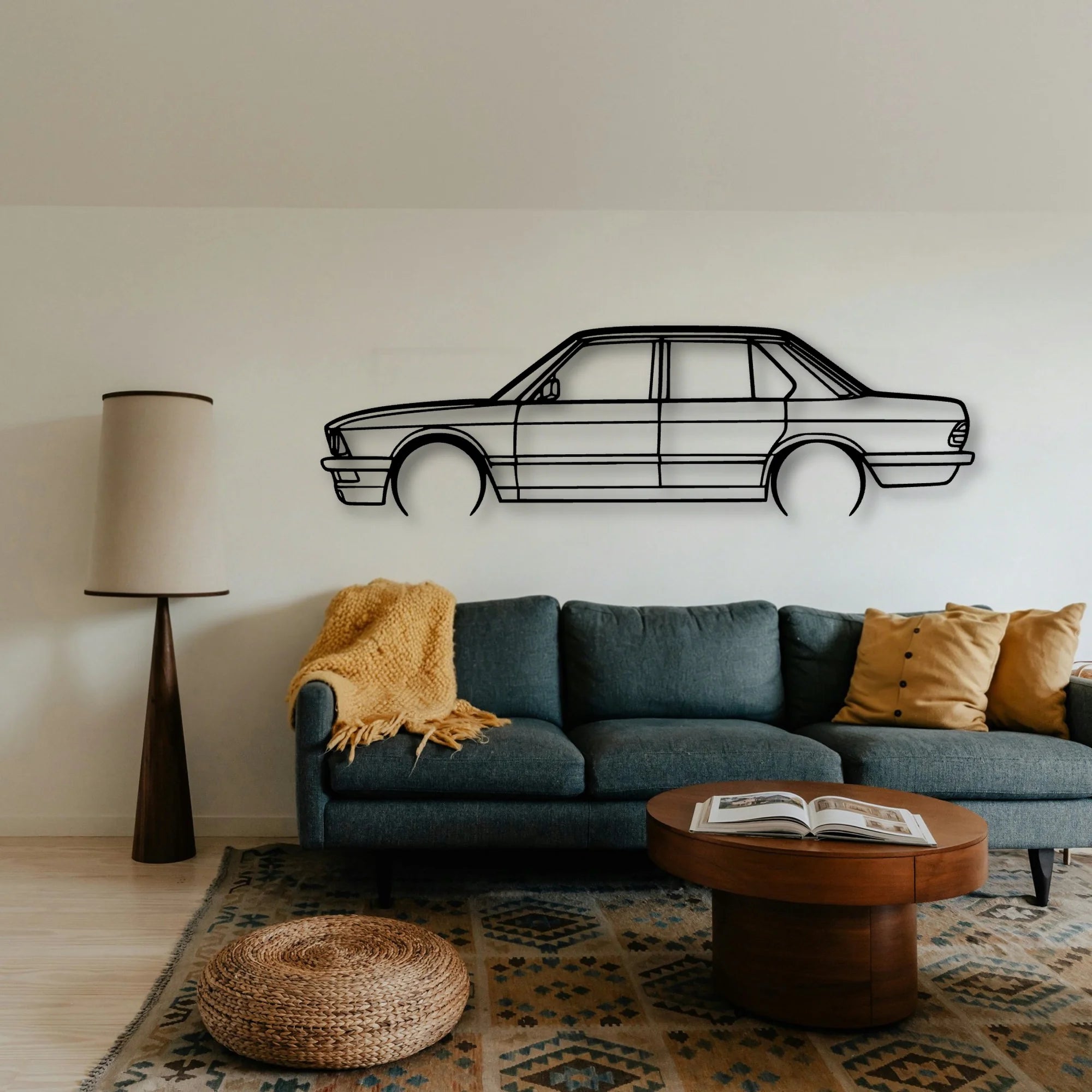 E28 1983 Classic Silhouette Metal Wall Art - Tinvibe