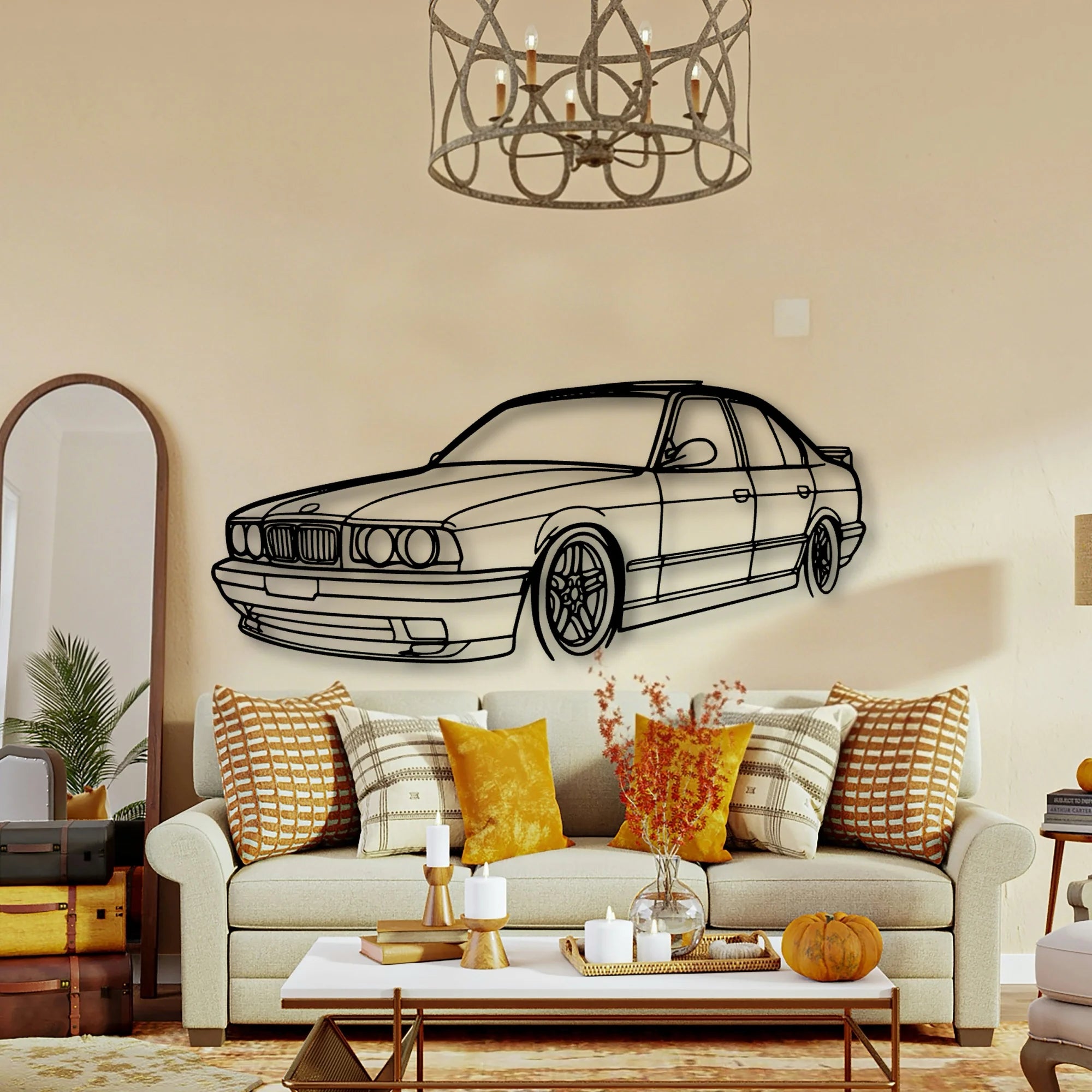 E34 Angle Classic Silhouette Metal Wall Art - Tinvibe