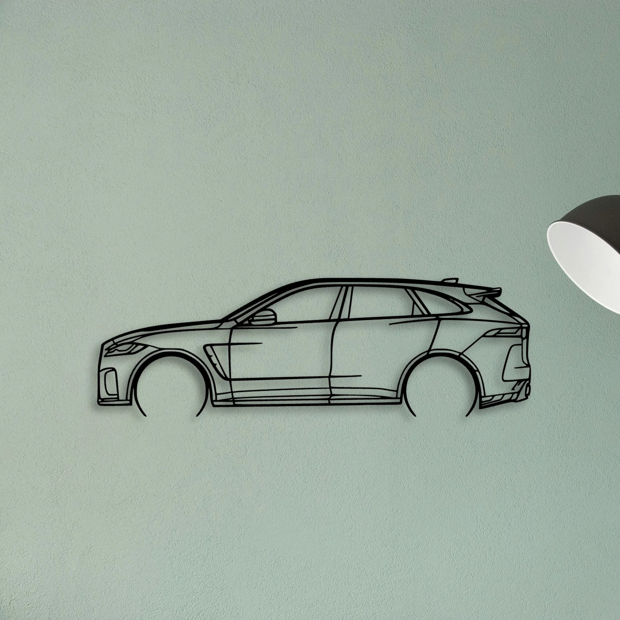 F Pace SVR 2 Classic Silhouette Metal Wall Art - Tinvibe