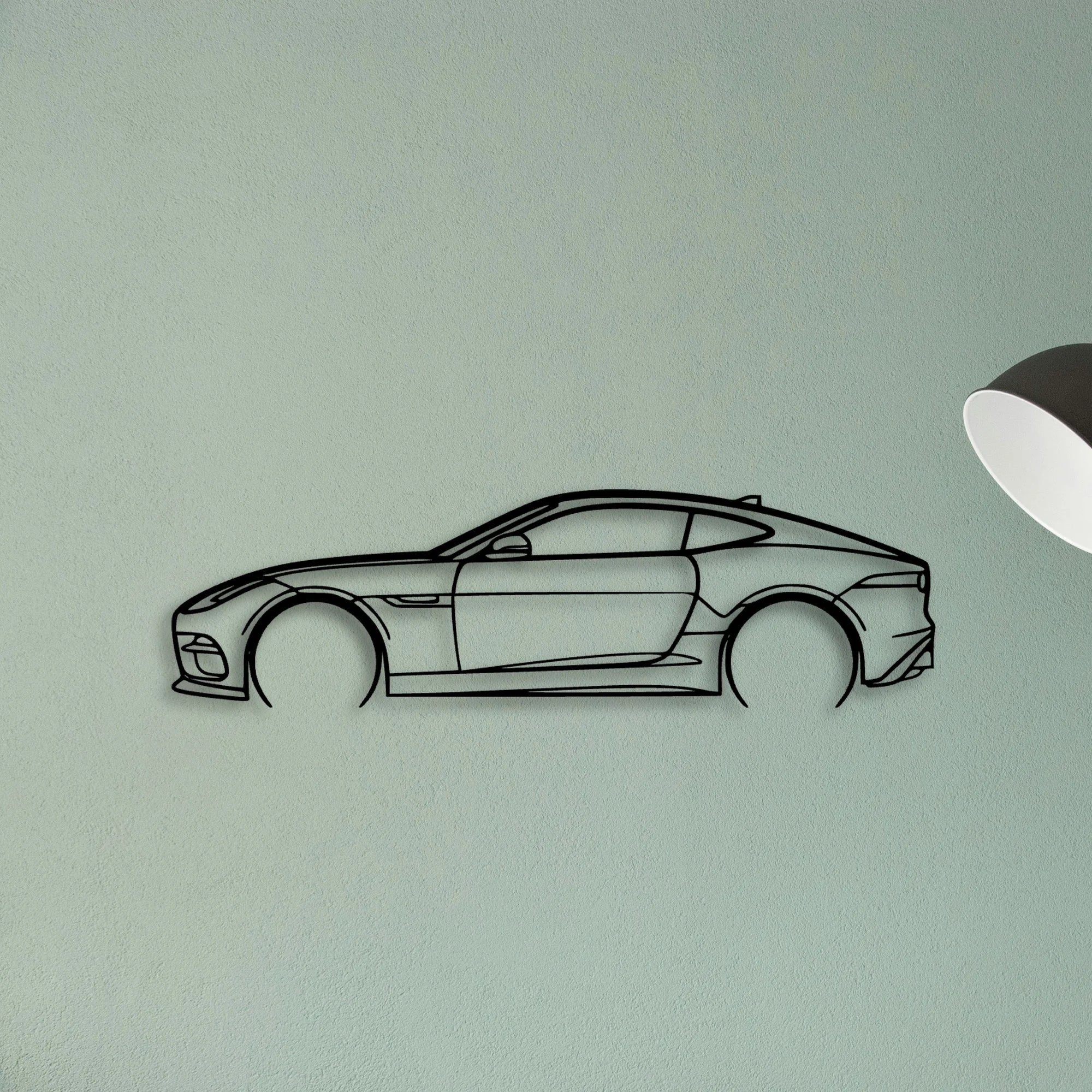 F Type R 2 Classic Silhouette Metal Wall Art - Tinvibe