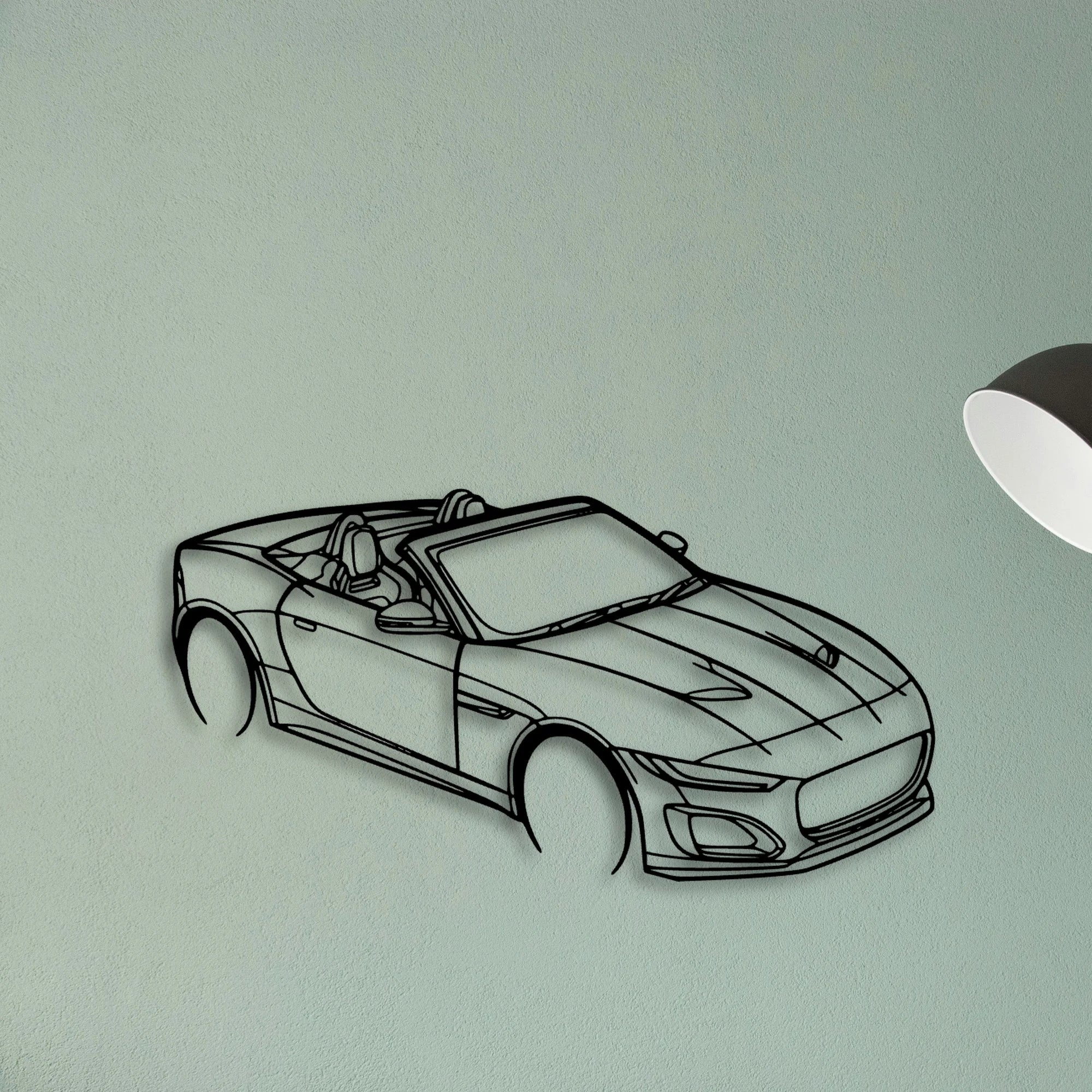 F Type TOP Angle Classic Silhouette Metal Wall Art - Tinvibe