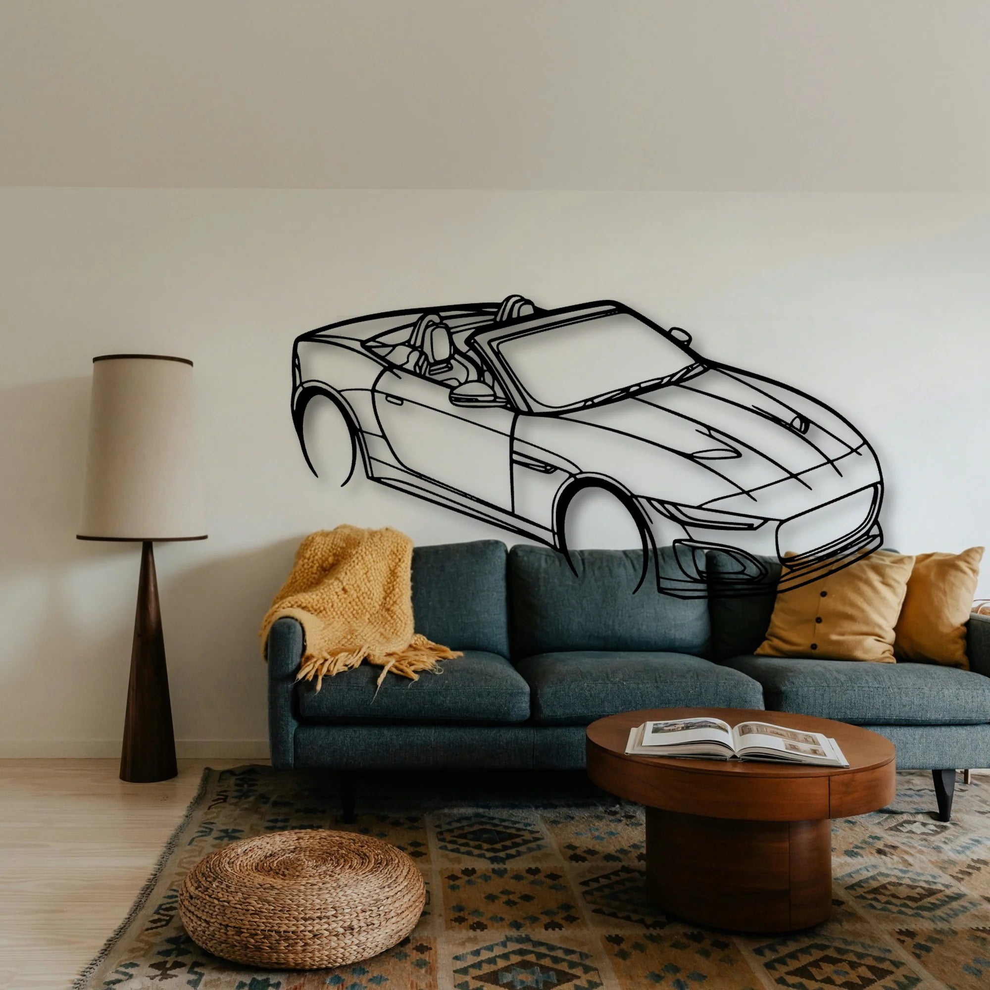F Type TOP Angle Classic Silhouette Metal Wall Art - Tinvibe