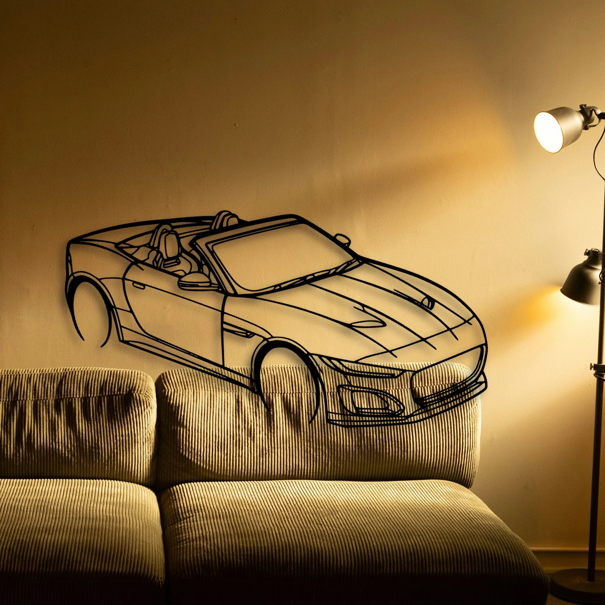 F Type TOP Angle Classic Silhouette Metal Wall Art - Tinvibe