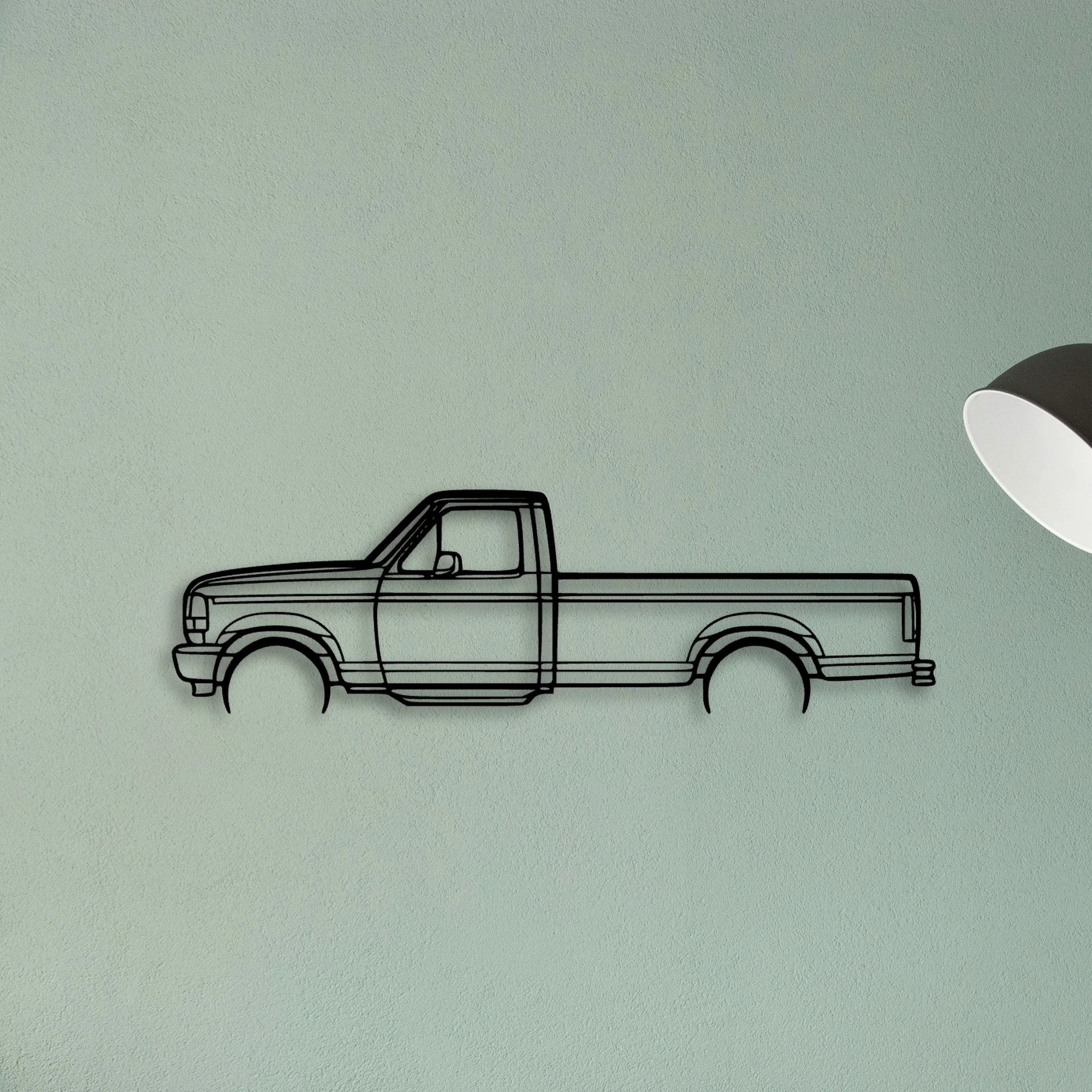 F150 1996 Classic Silhouette Metal Wall Art - Tinvibe