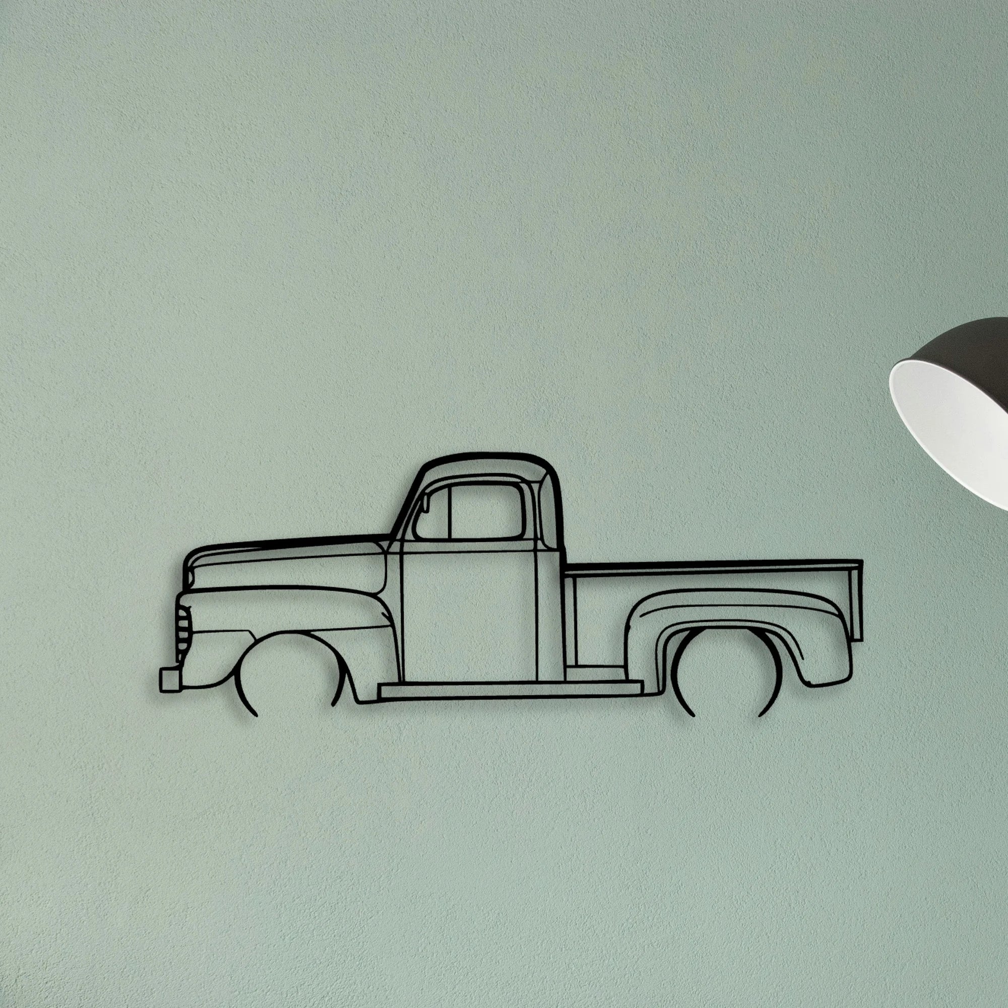 F1 1948 Pickup Classic Silhouette Metal Wall Art - Tinvibe