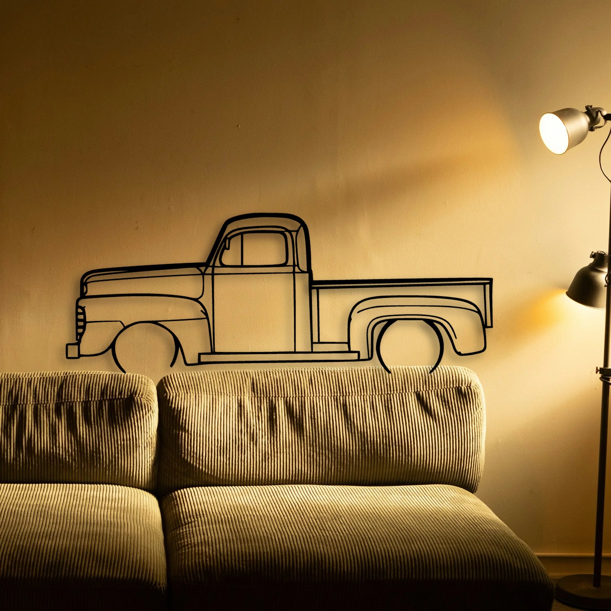 F1 1948 Pickup Classic Silhouette Metal Wall Art - Tinvibe