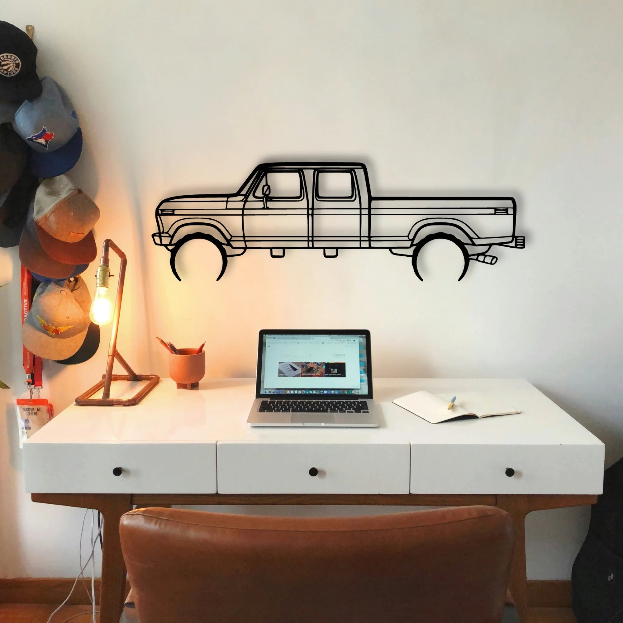 F350 1976 Classic Silhouette Metal Wall Art - Tinvibe