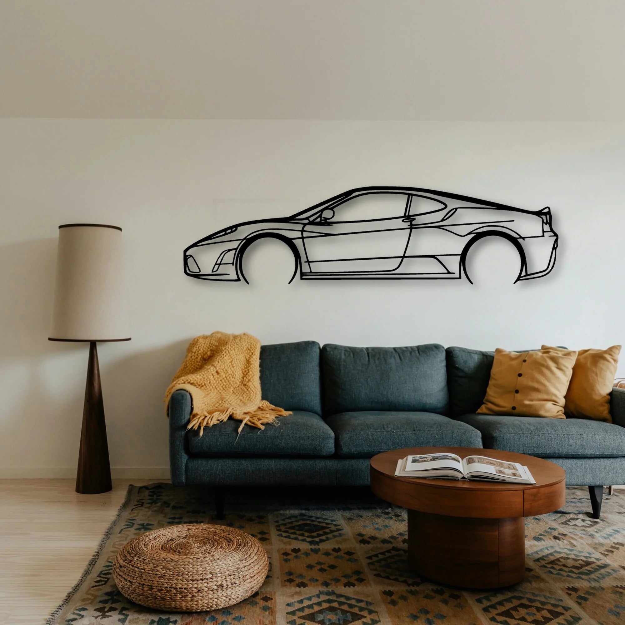 F430 Scuderia Classic Silhouette Metal Wall Art - Tinvibe