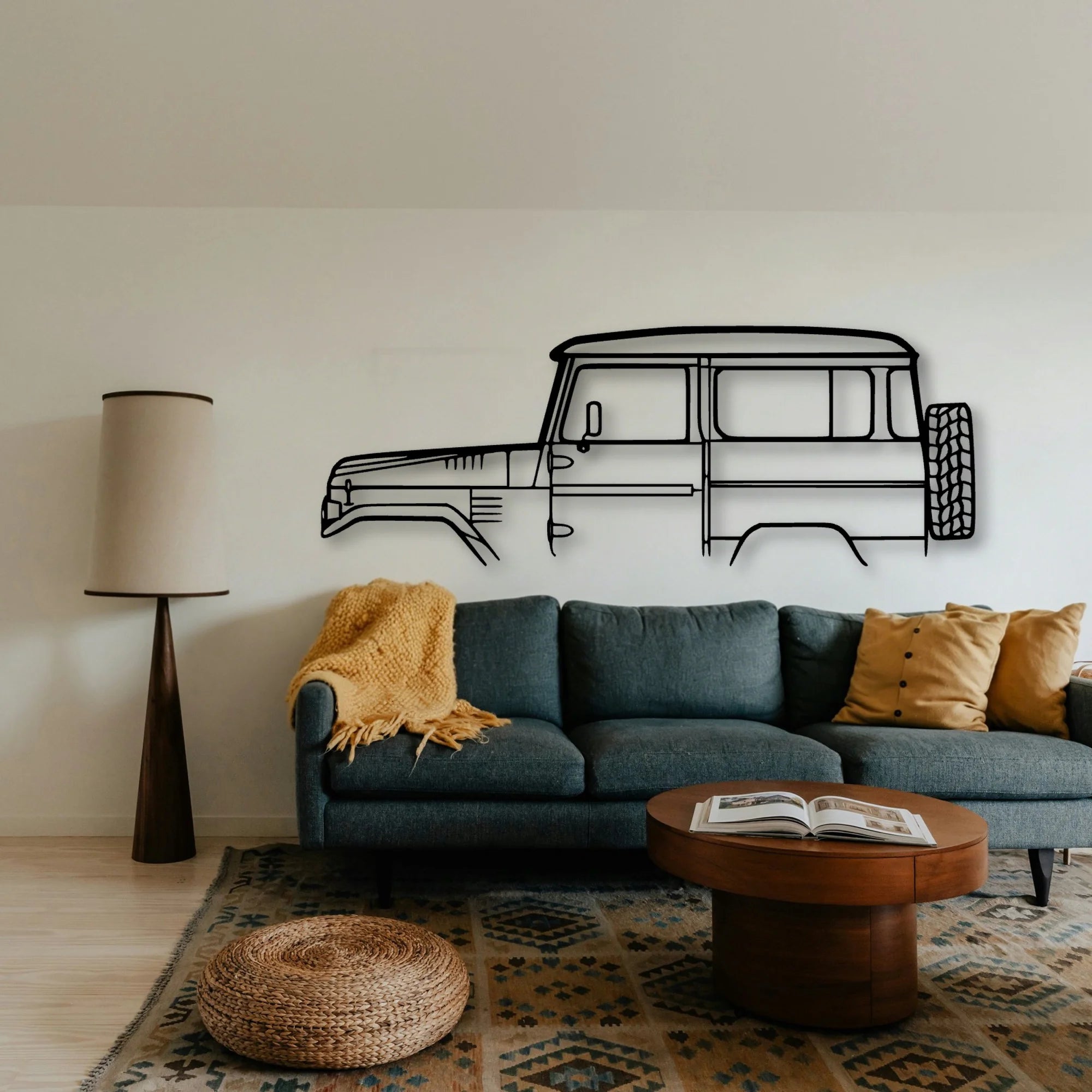 FJ40 1978 Classic Silhouette Metal Wall Art - Tinvibe