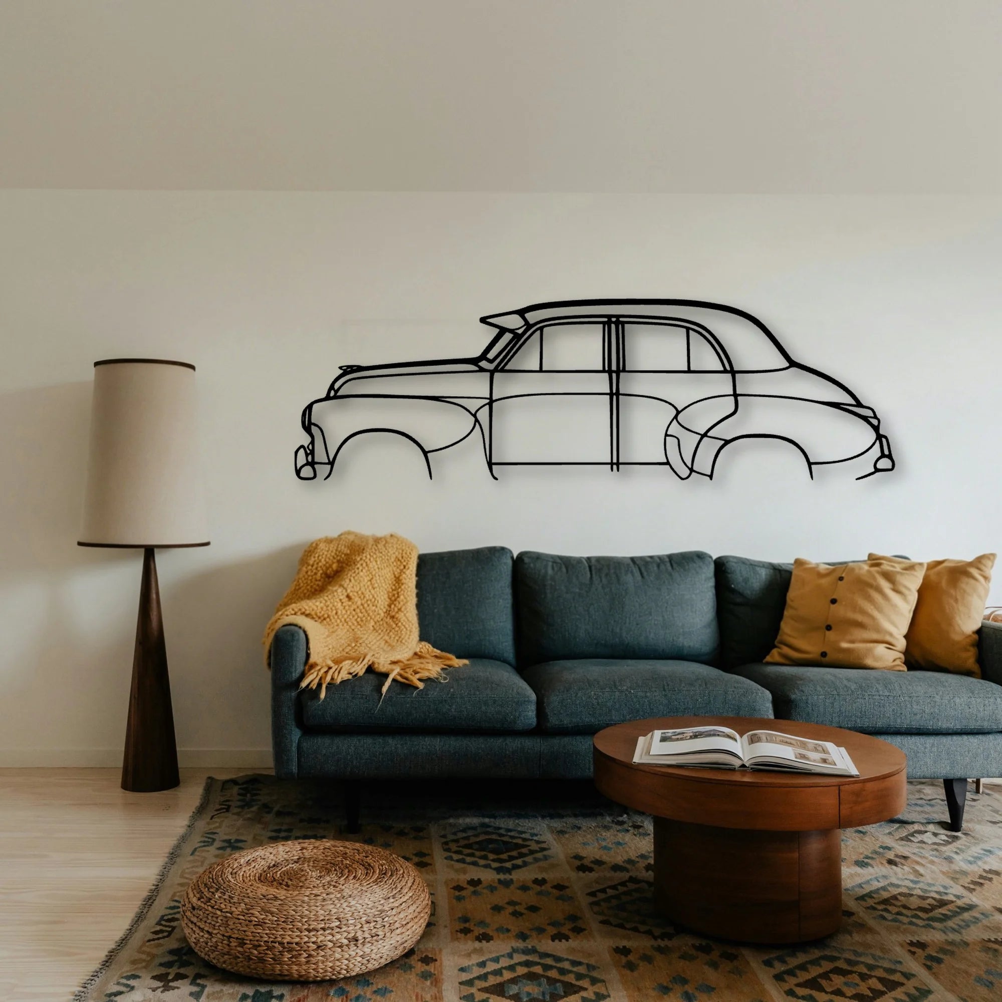 FJ Sedan 1956 Classic Silhouette Metal Wall Art - Tinvibe