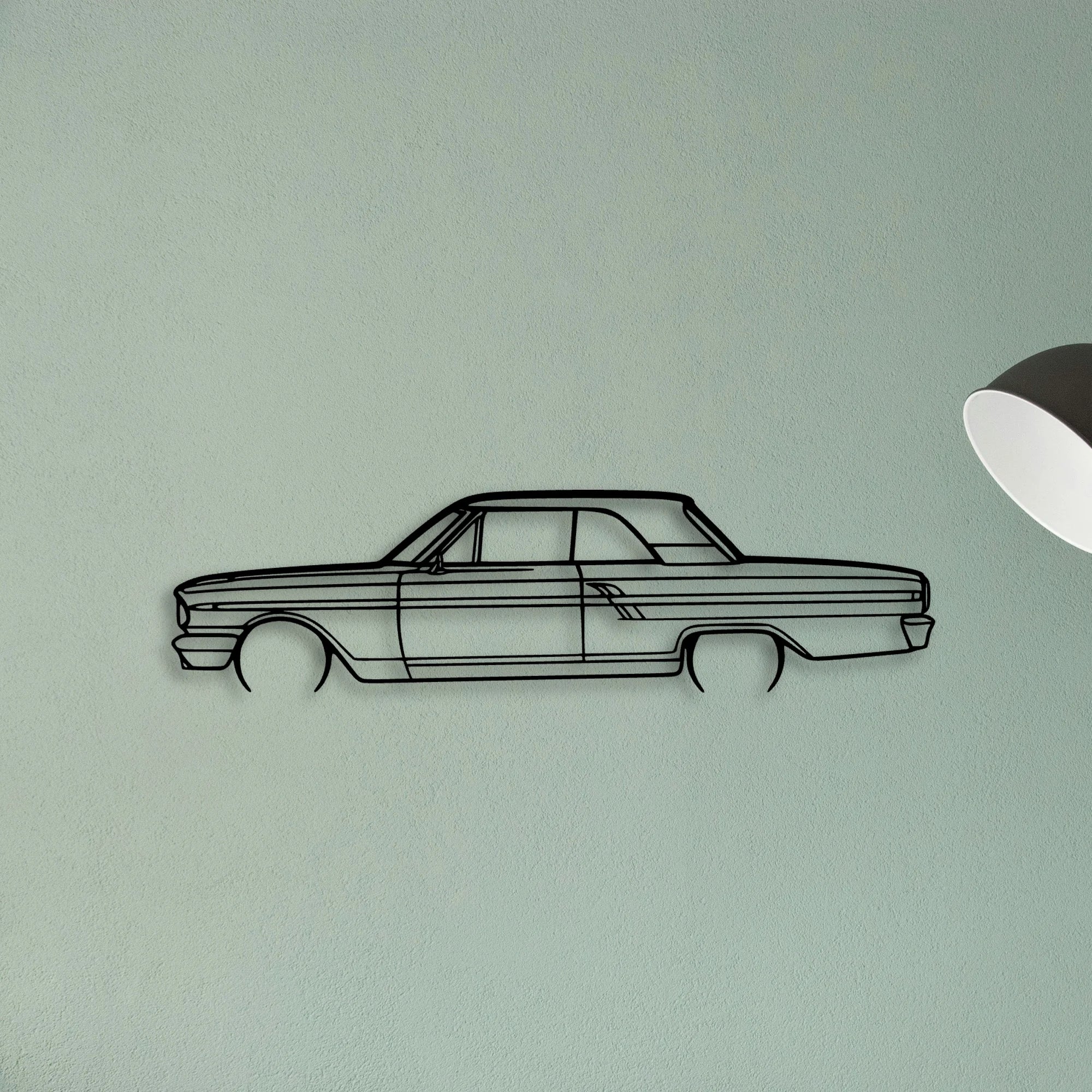 Fairlane Coupe 1964 2 Classic Silhouette Metal Wall Art - Tinvibe