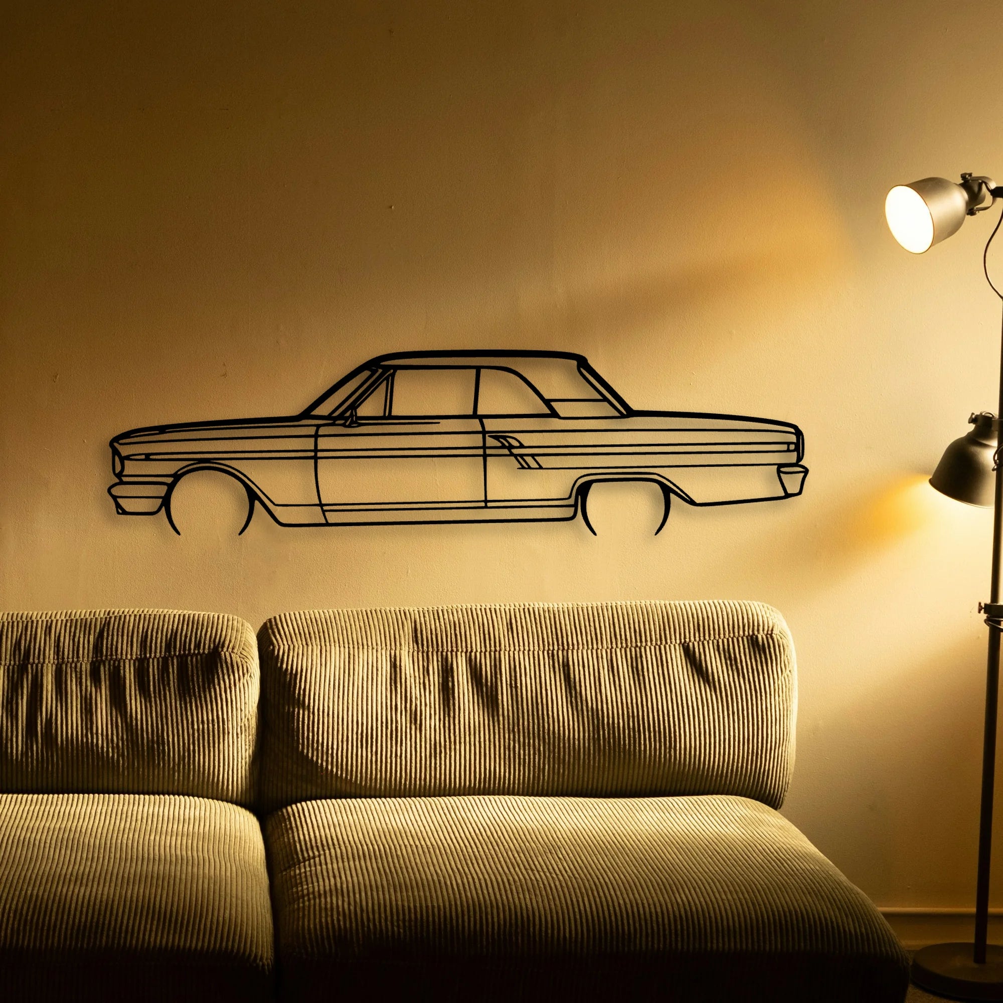 Fairlane Coupe 1964 2 Classic Silhouette Metal Wall Art - Tinvibe