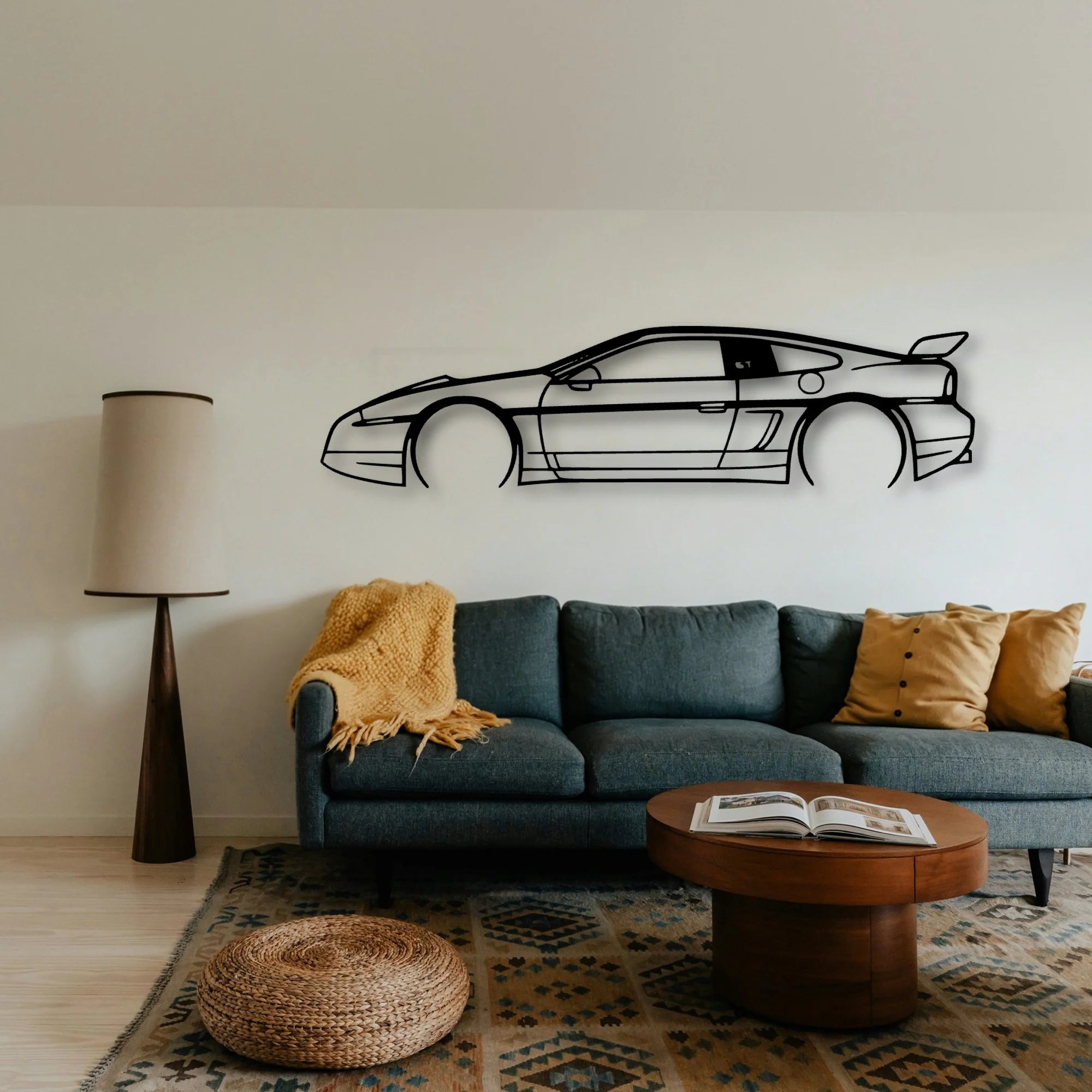 Fiero GT 1987 Classic Silhouette Metal Wall Art - Tinvibe
