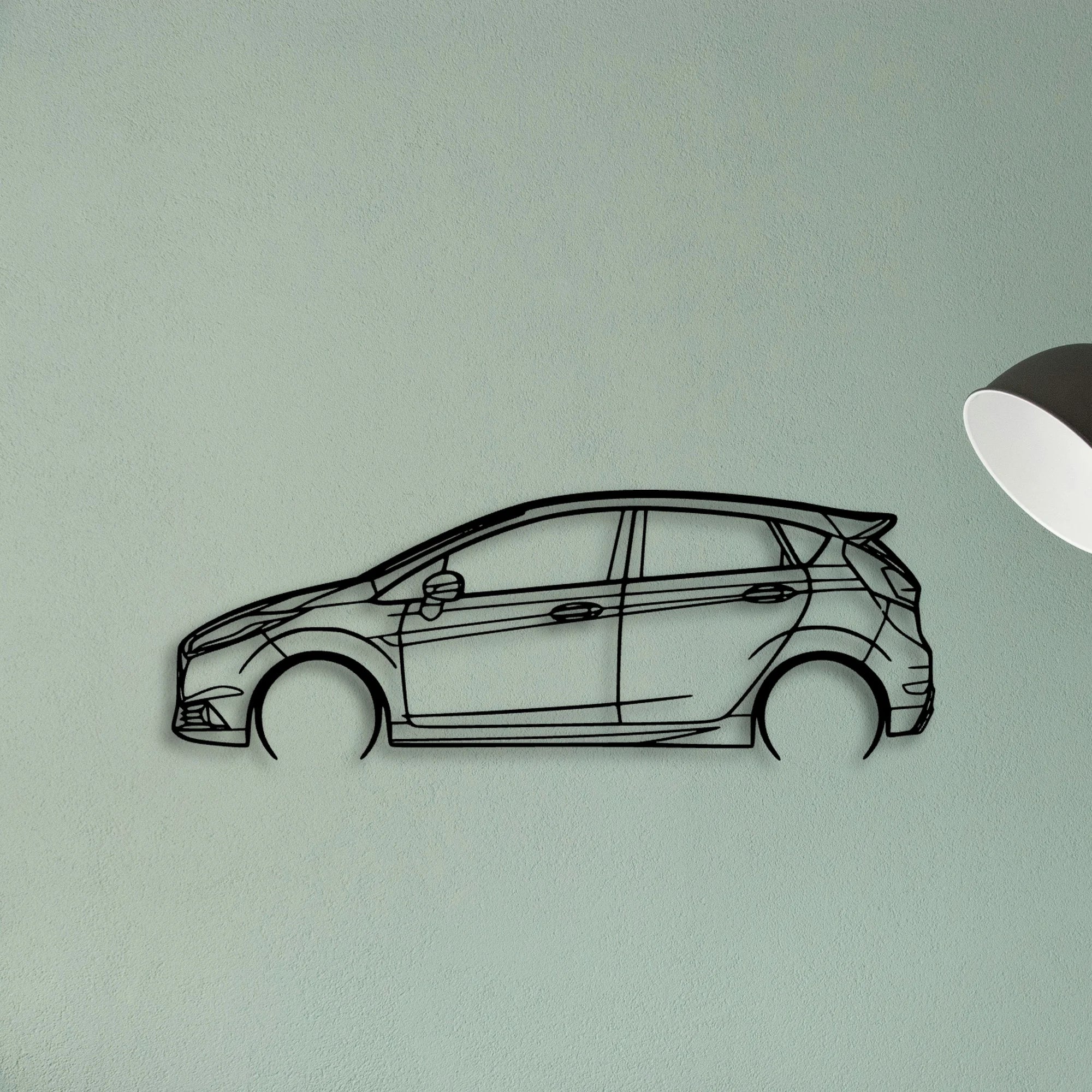 Fiesta ST 2017 Classic Silhouette Metal Wall Art - Tinvibe