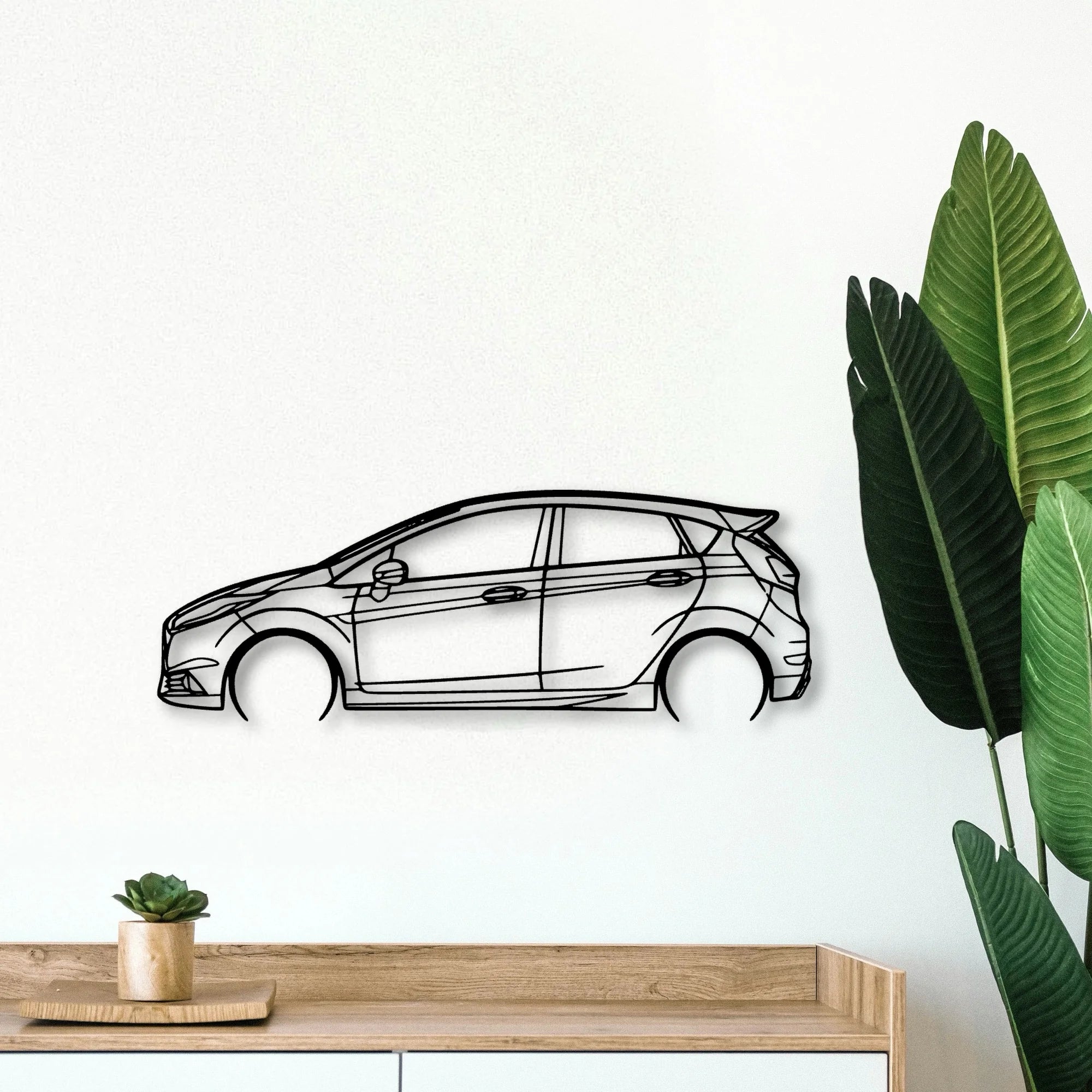 Fiesta ST 2017 Classic Silhouette Metal Wall Art - Tinvibe
