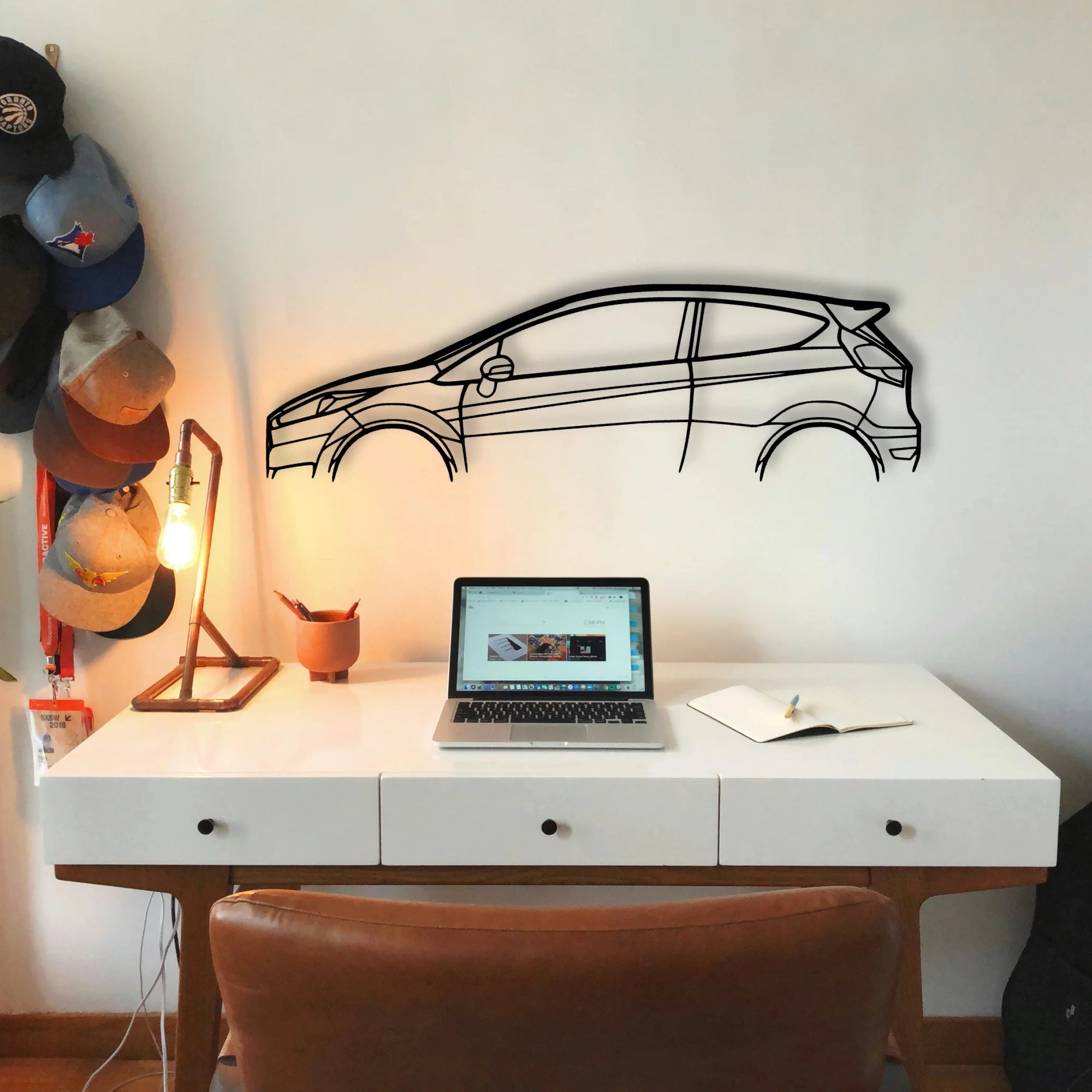 Fiesta MK7 Classic Silhouette Metal Wall Art - Tinvibe