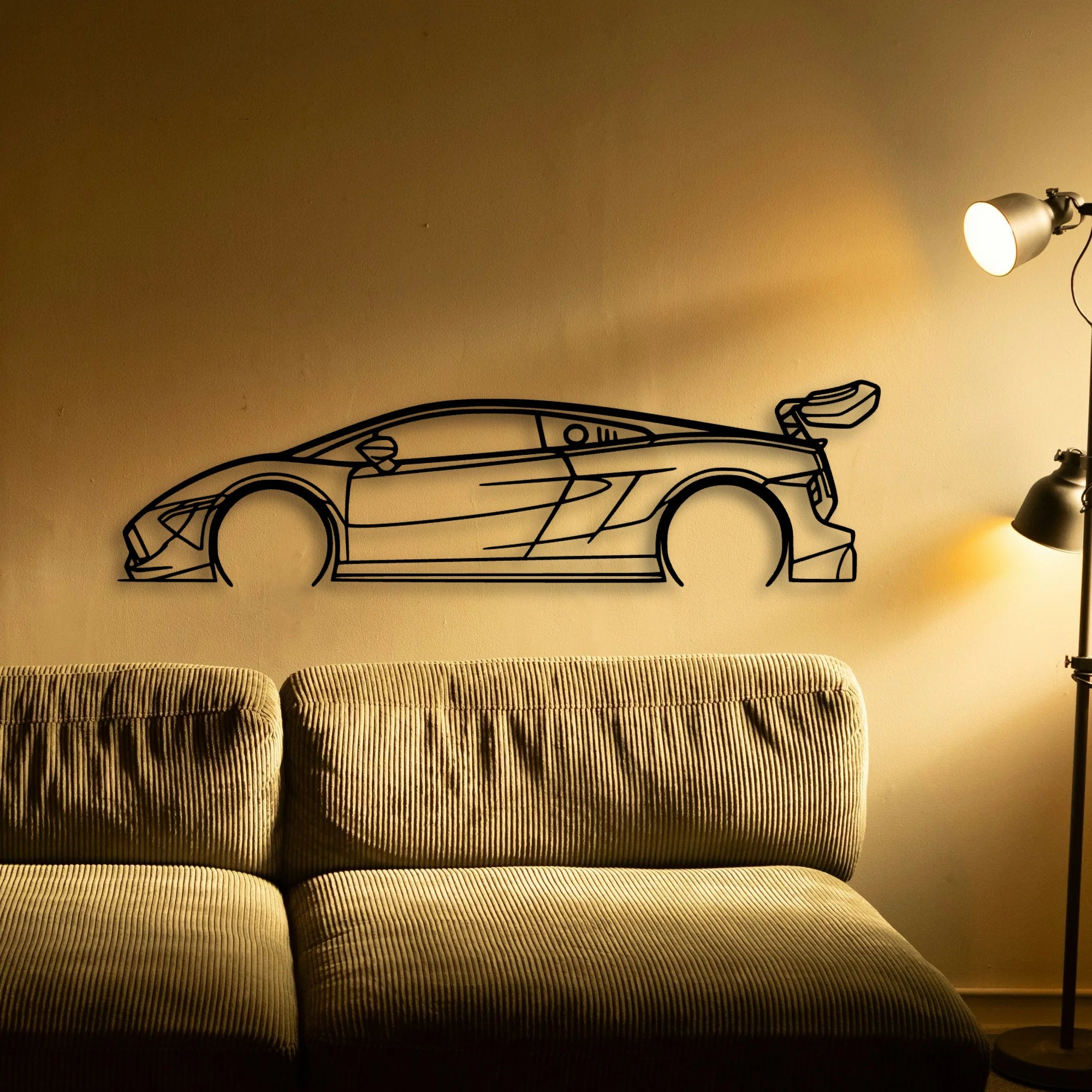 Gallardo Super Trofeo 2 Classic Silhouette Metal Wall Art - Tinvibe