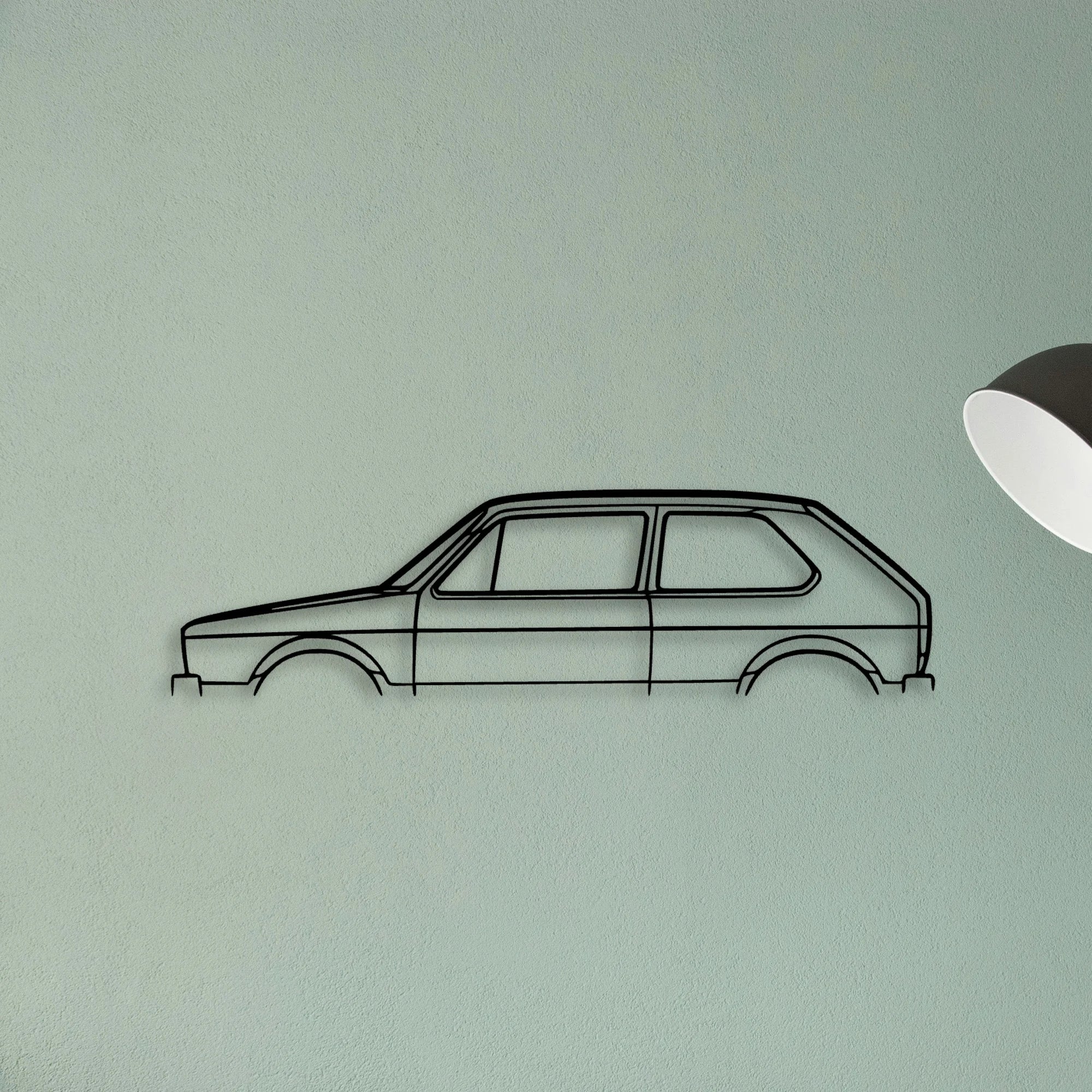 Golf MK1 1980 Classic Silhouette Metal Wall Art - Tinvibe