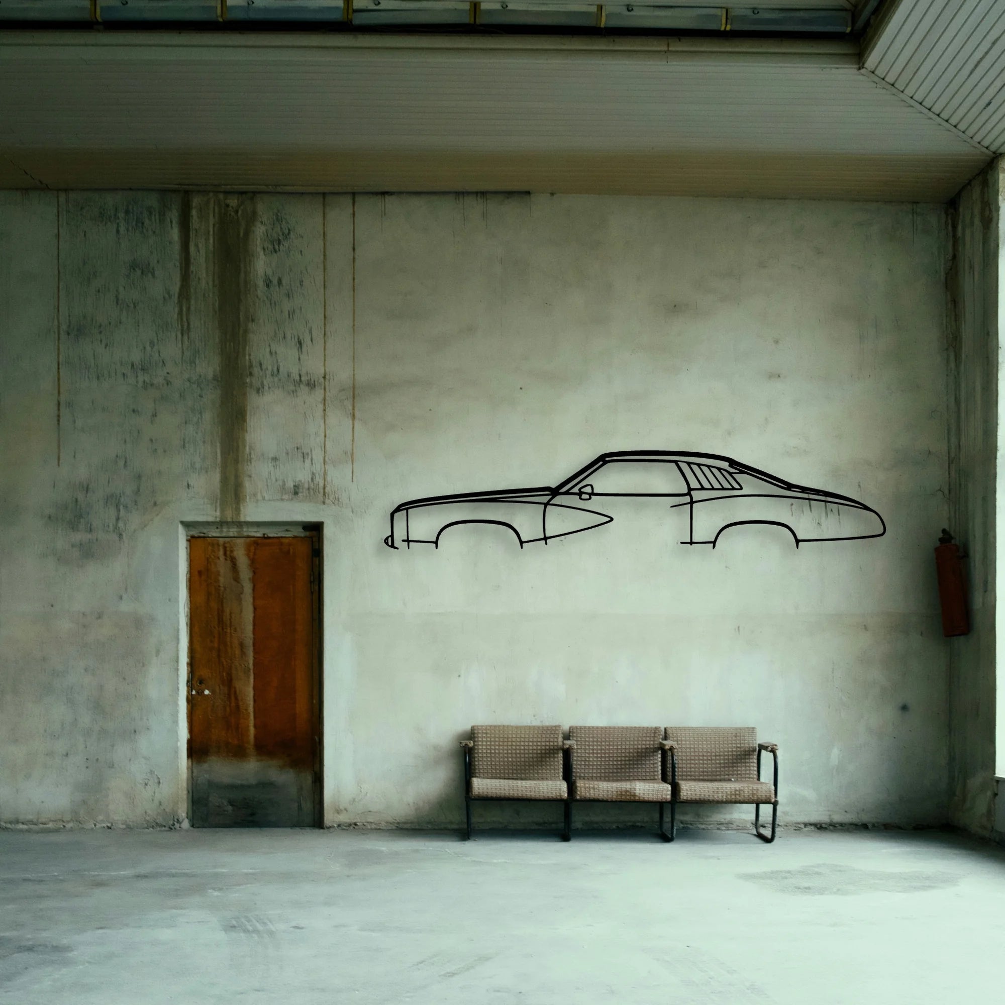 Grand AM 1973 Classic Silhouette Metal Wall Art - Tinvibe